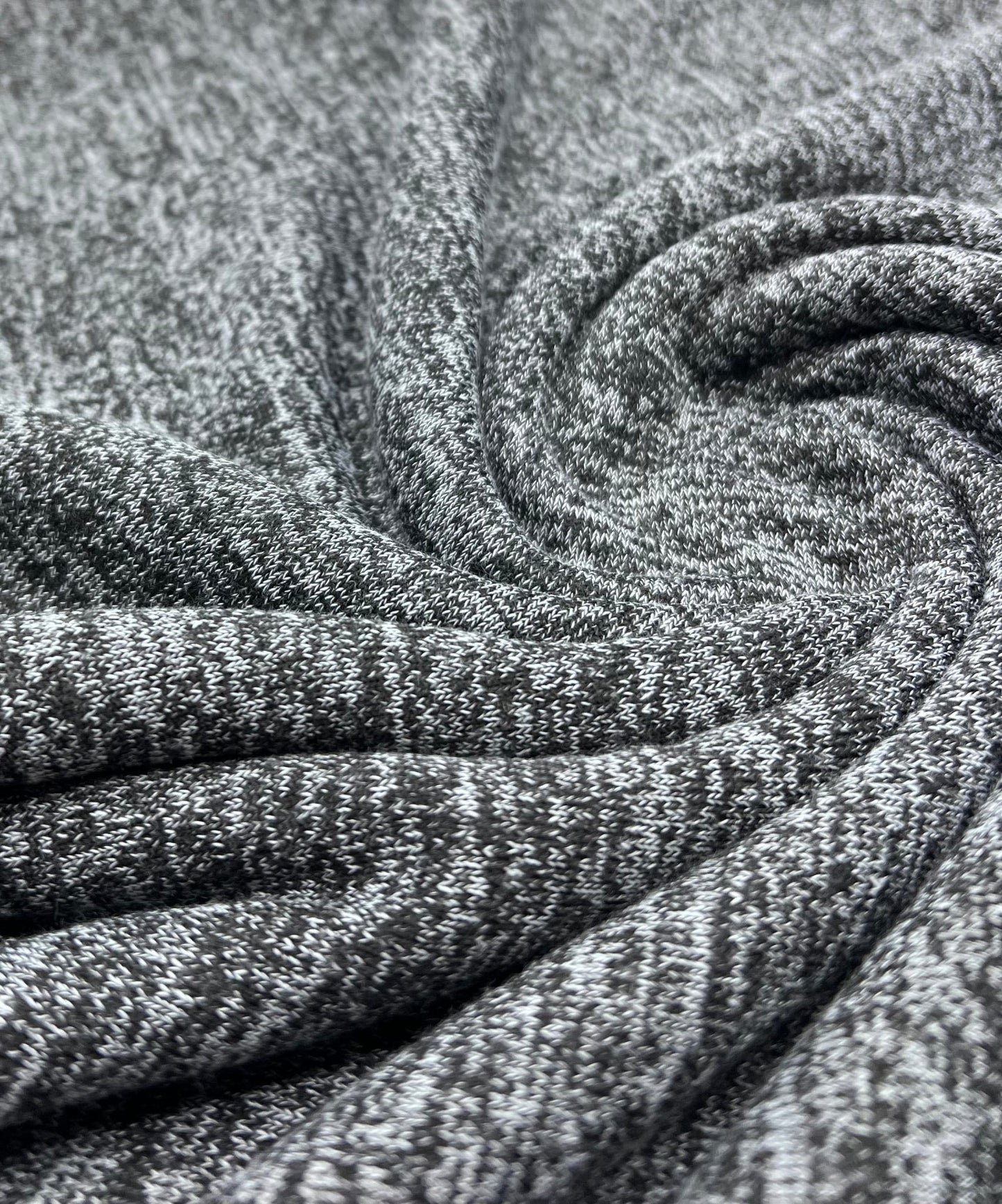Charcoal Melange Knit Stretch Fabric - T9 Fabrics