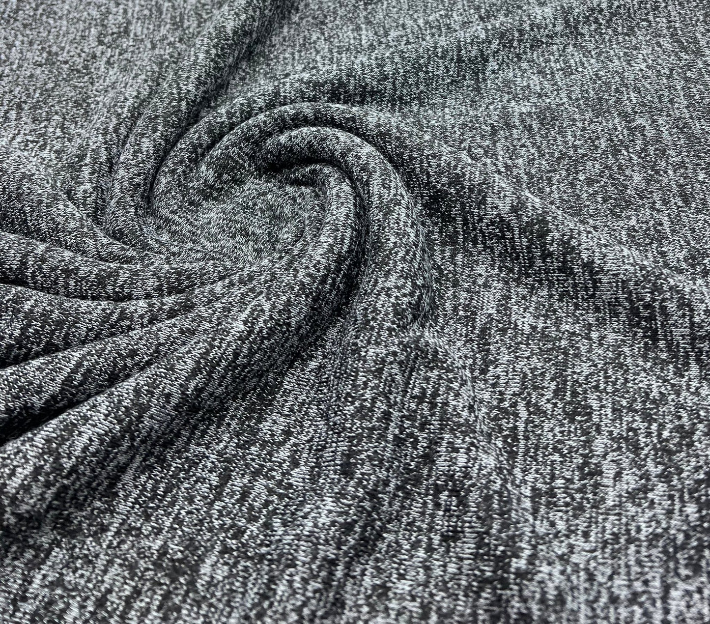 Charcoal Melange Knit Stretch Fabric - T9 Fabrics