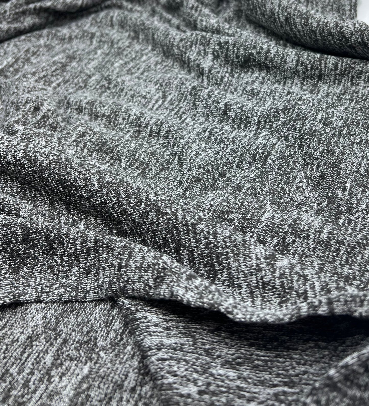 Charcoal Melange Knit Stretch Fabric - T9 Fabrics
