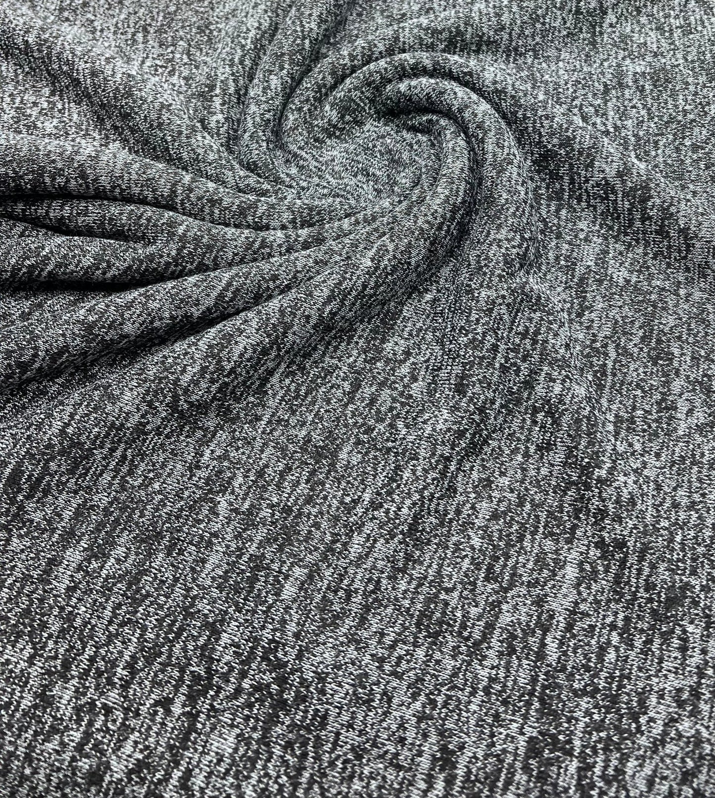 Charcoal Melange Knit Stretch Fabric - T9 Fabrics