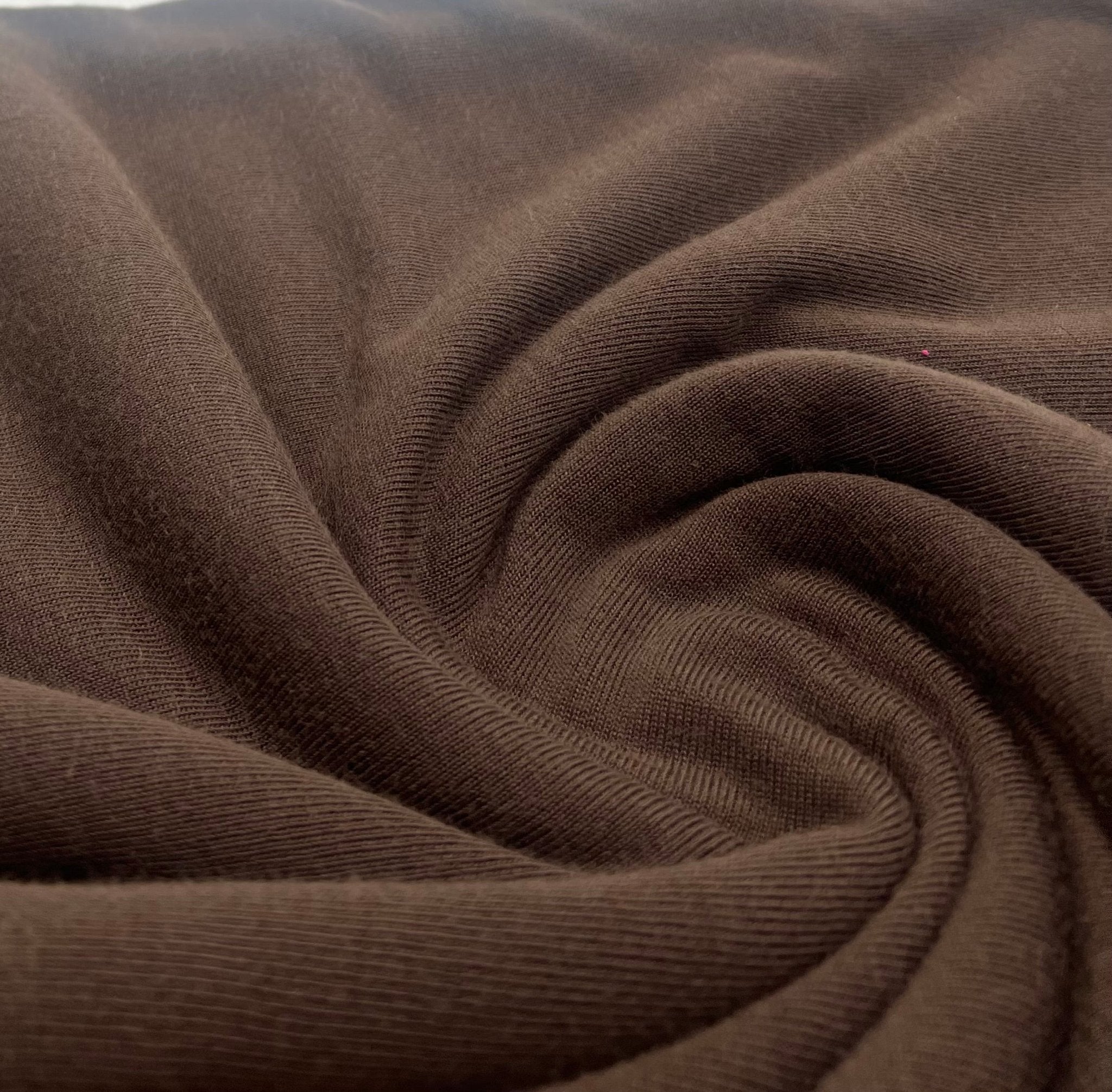 Chocolate Brown Lightweight Melange Knit Stretch Fabric - T9 Fabrics