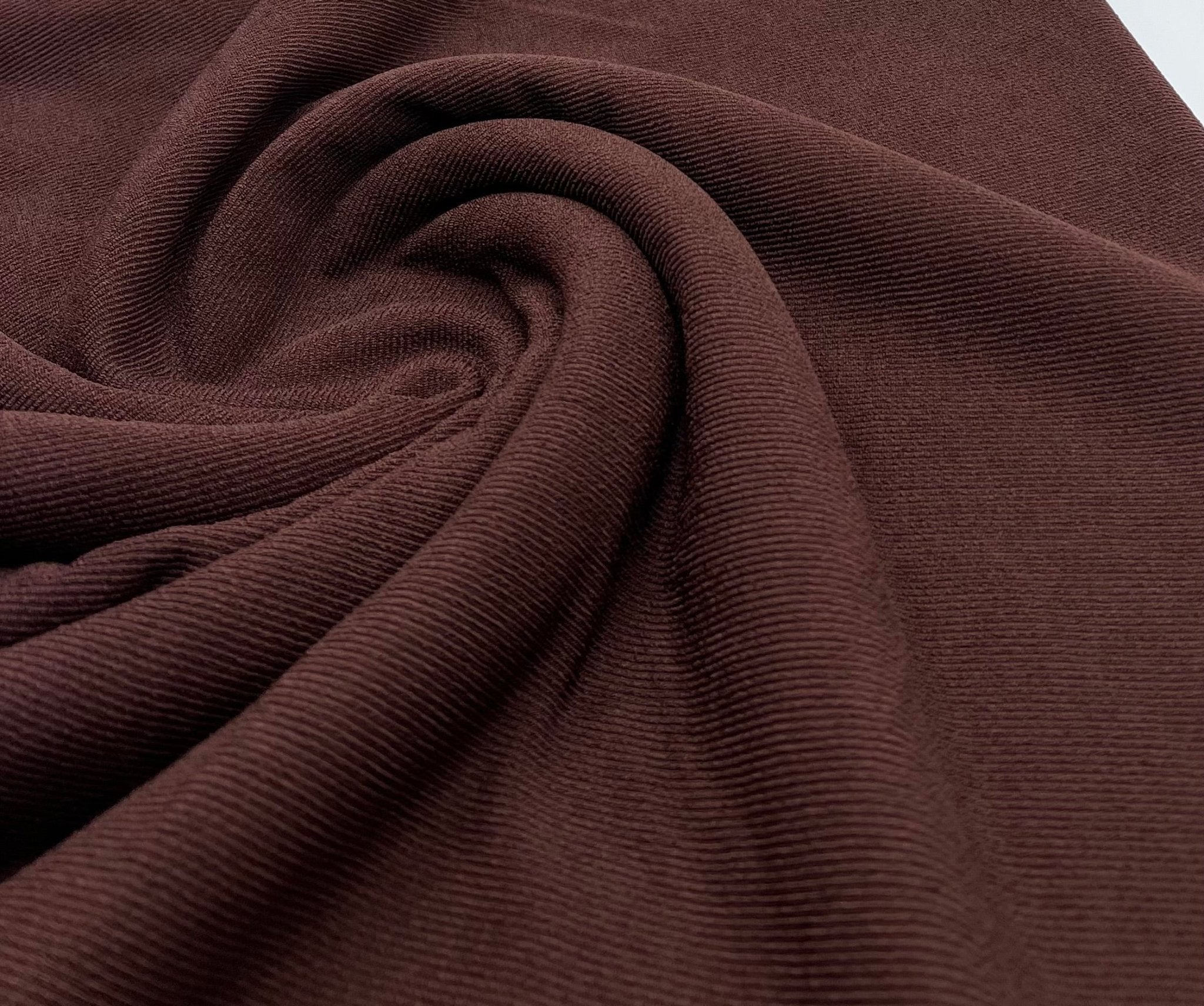 Chocolate Thick Fine Rib Stretch Fabric - T9 Fabrics