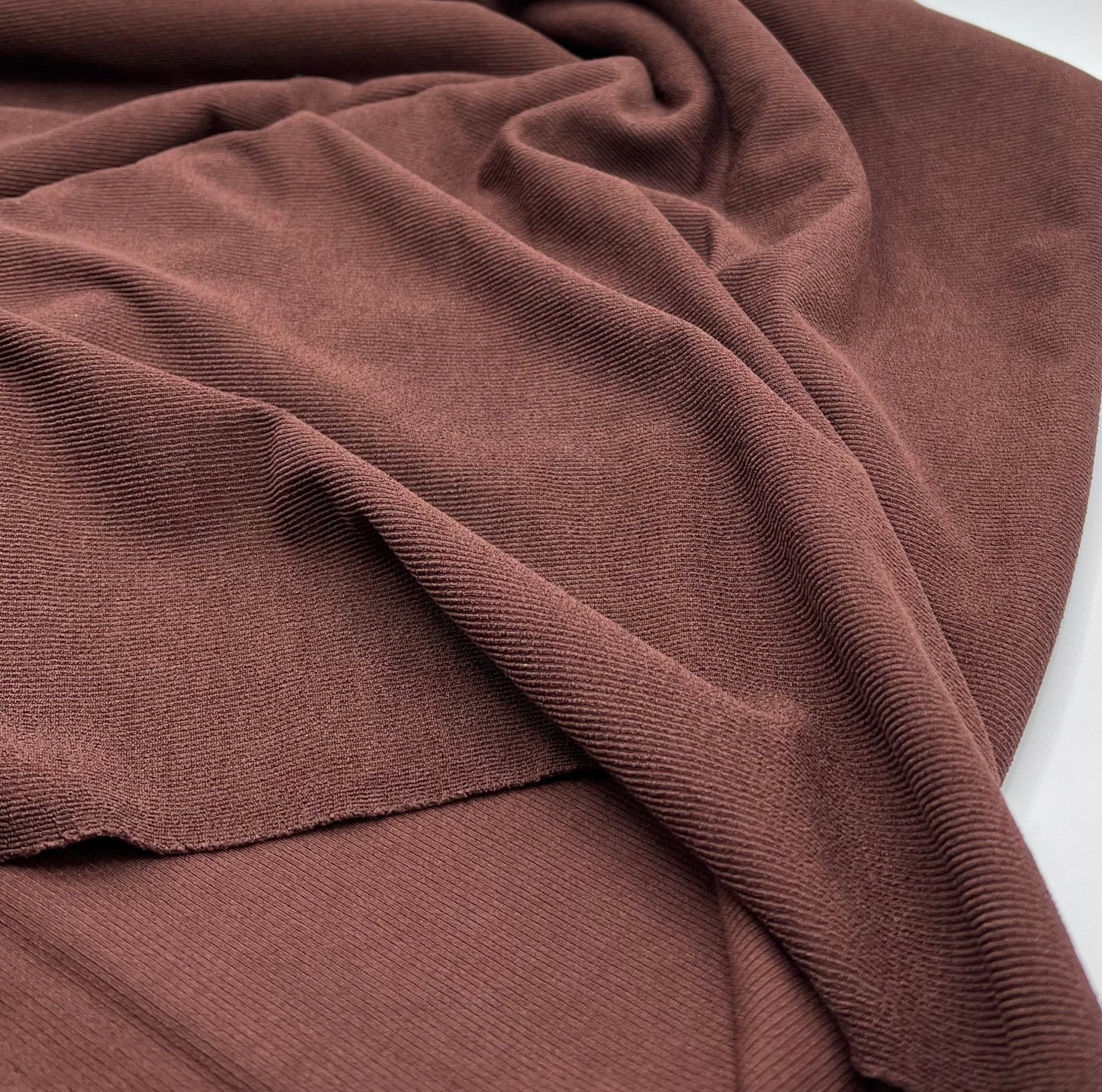 Chocolate Thick Fine Rib Stretch Fabric - T9 Fabrics