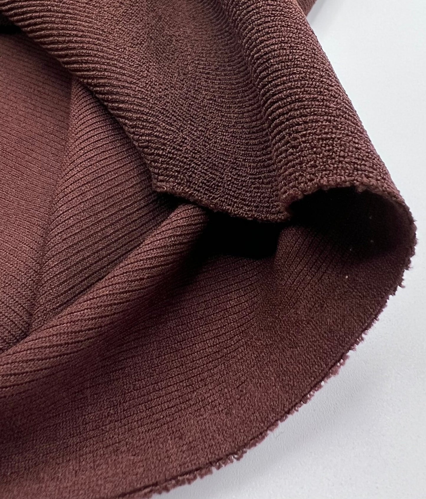 Chocolate Thick Fine Rib Stretch Fabric - T9 Fabrics