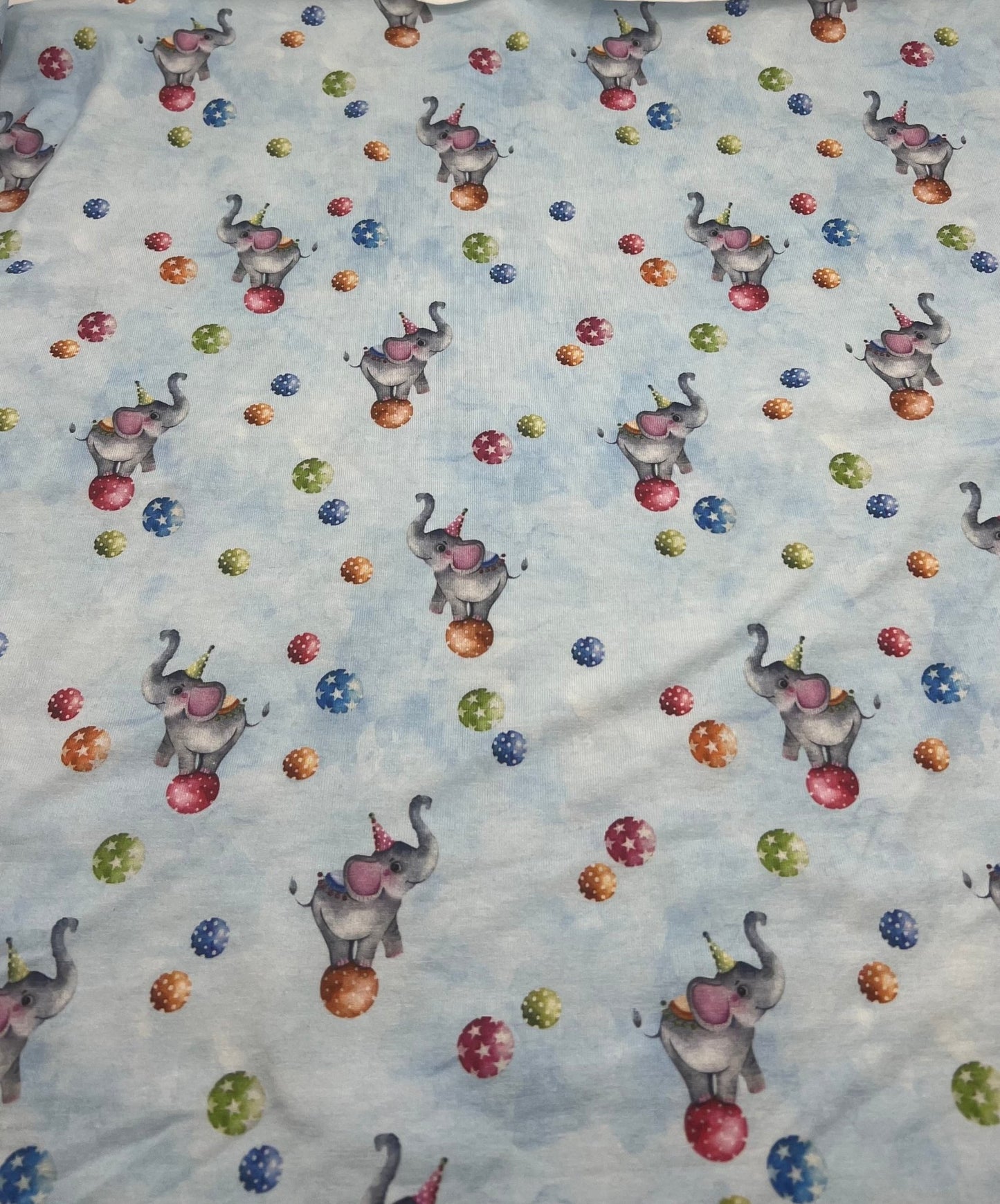 Circus Elephants Cotton Stretch Jersey 200 GSM 95/5 Lycra 4 Way Stretch - T9 Fabrics
