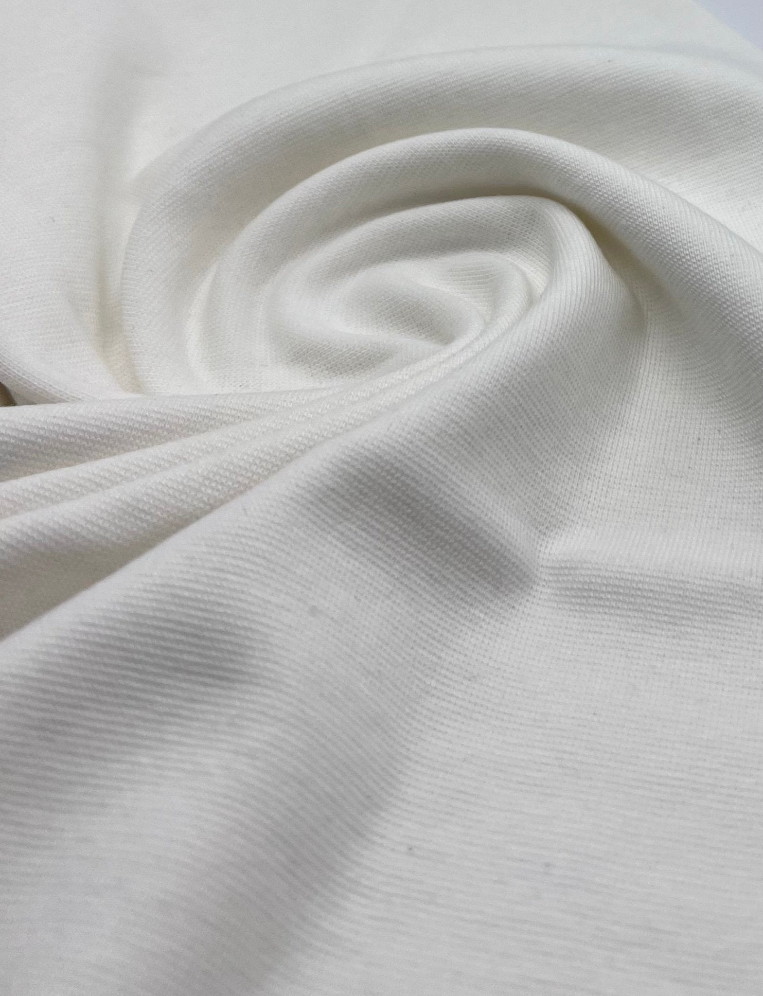 Cream Jersey Cuffing Ribbing Fabric 270 GSM Cotton Knit 70cm Wide - T9 Fabrics