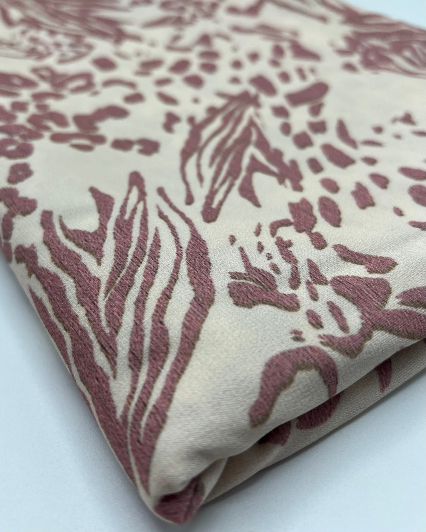 Cream Pink Animal Mix Print ITY Fabric 4 Way Stretch - T9 Fabrics