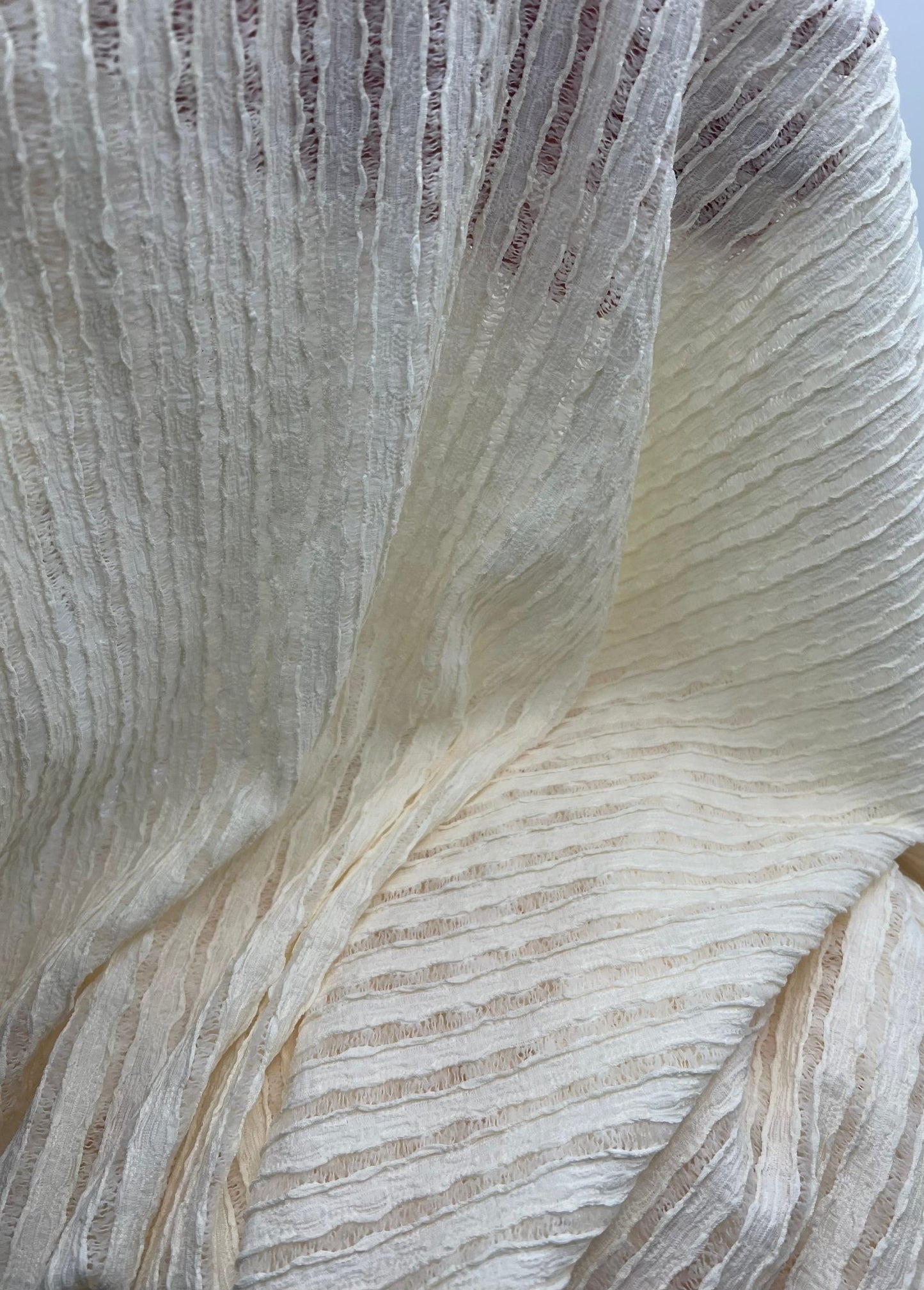 Cream Textured Stretch Dress Craft Fabric - T9 Fabrics