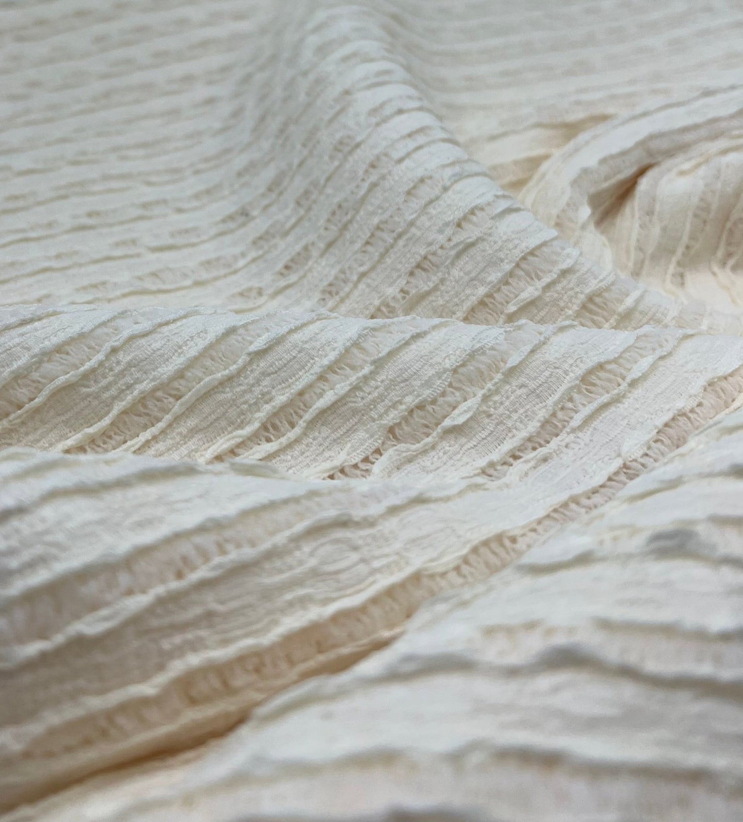 Cream Textured Stretch Dress Craft Fabric - T9 Fabrics