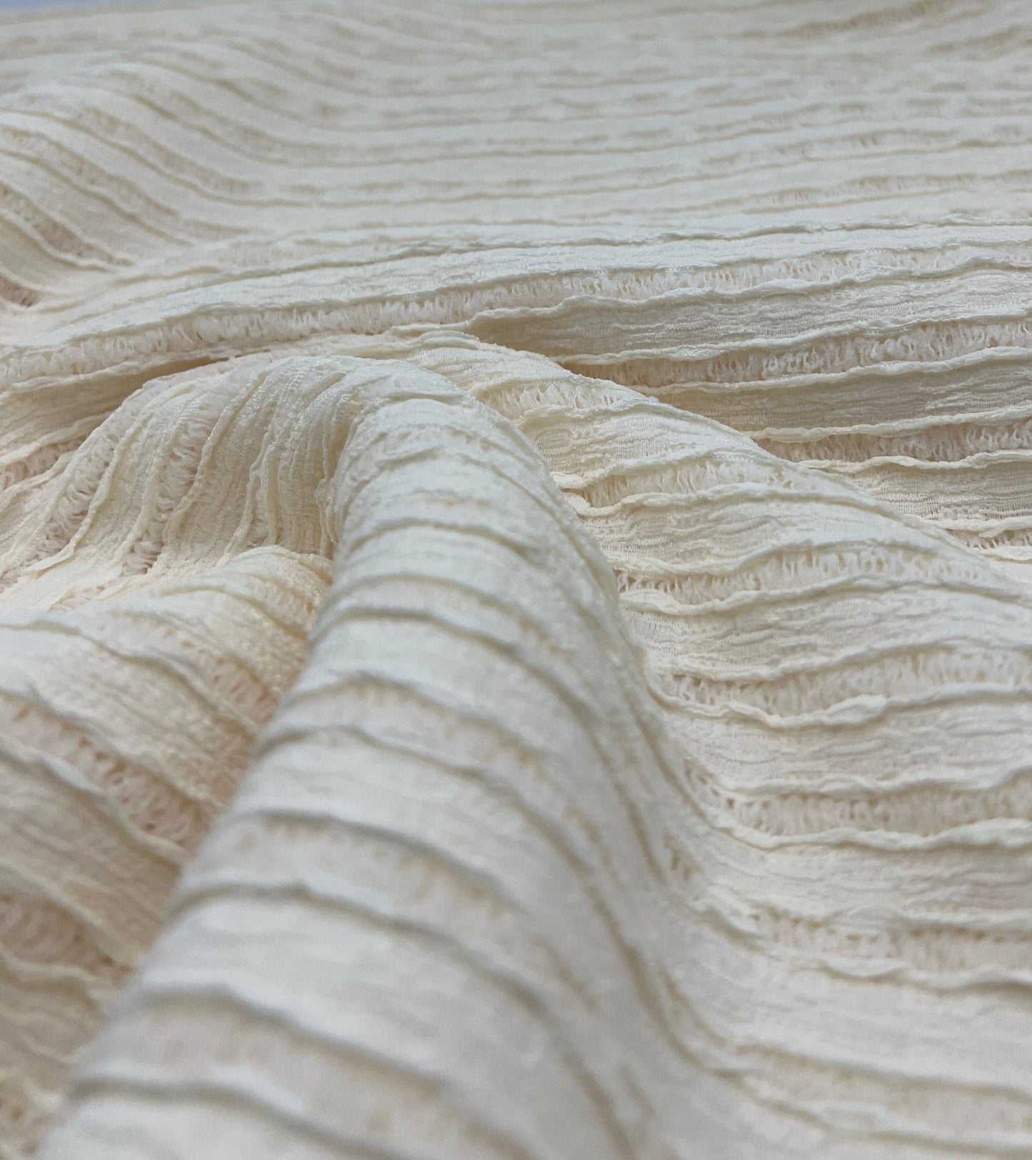 Cream Textured Stretch Dress Craft Fabric - T9 Fabrics