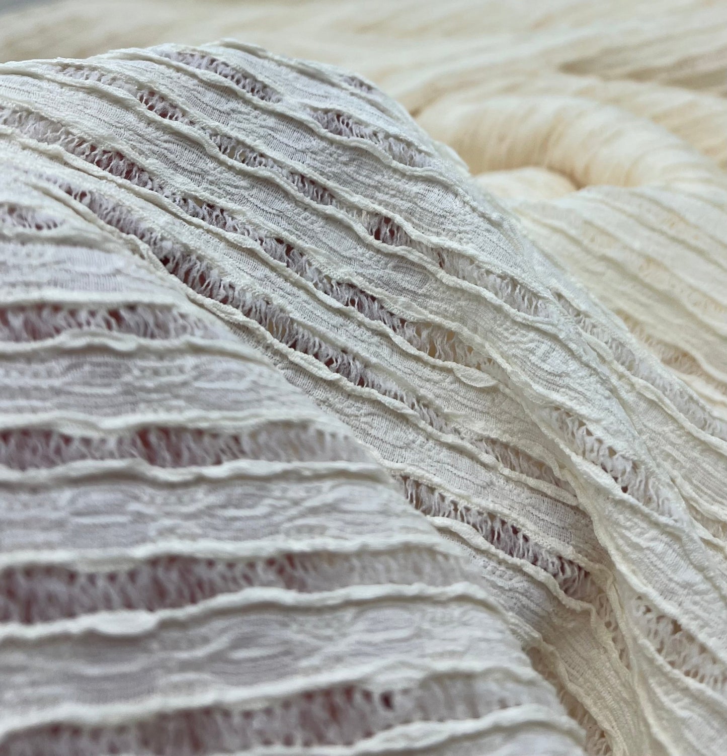 Cream Textured Stretch Dress Craft Fabric - T9 Fabrics