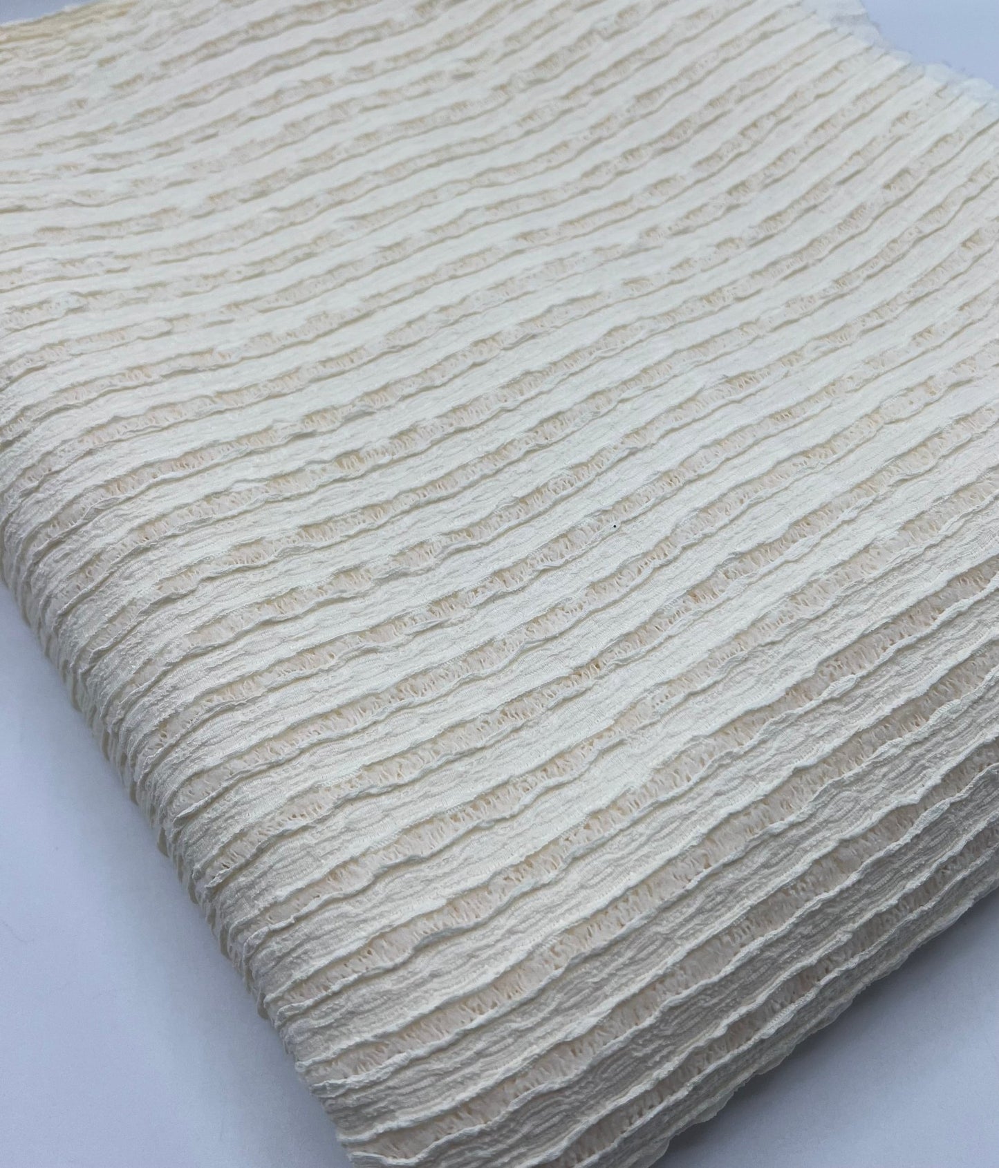 Cream Textured Stretch Dress Craft Fabric - T9 Fabrics
