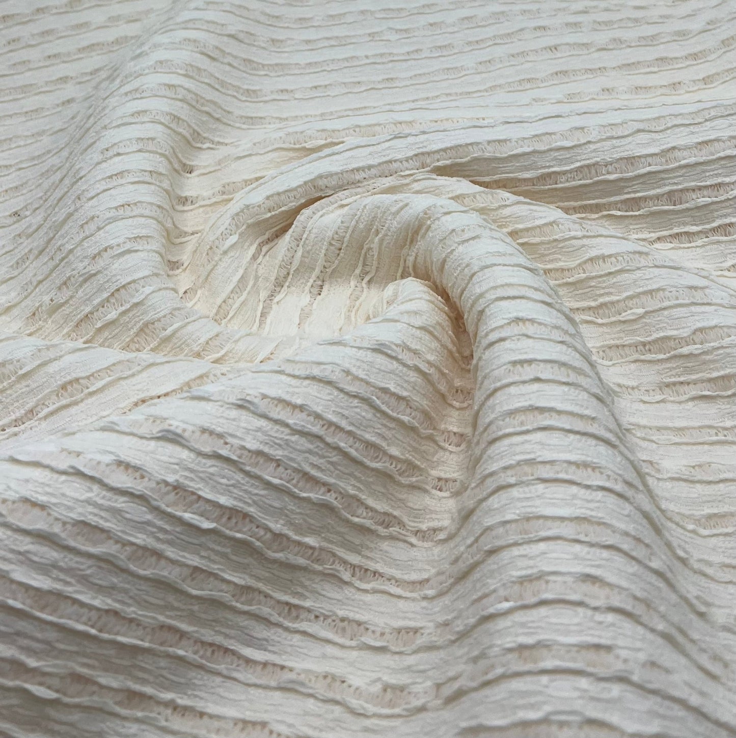 Cream Textured Stretch Dress Craft Fabric - T9 Fabrics