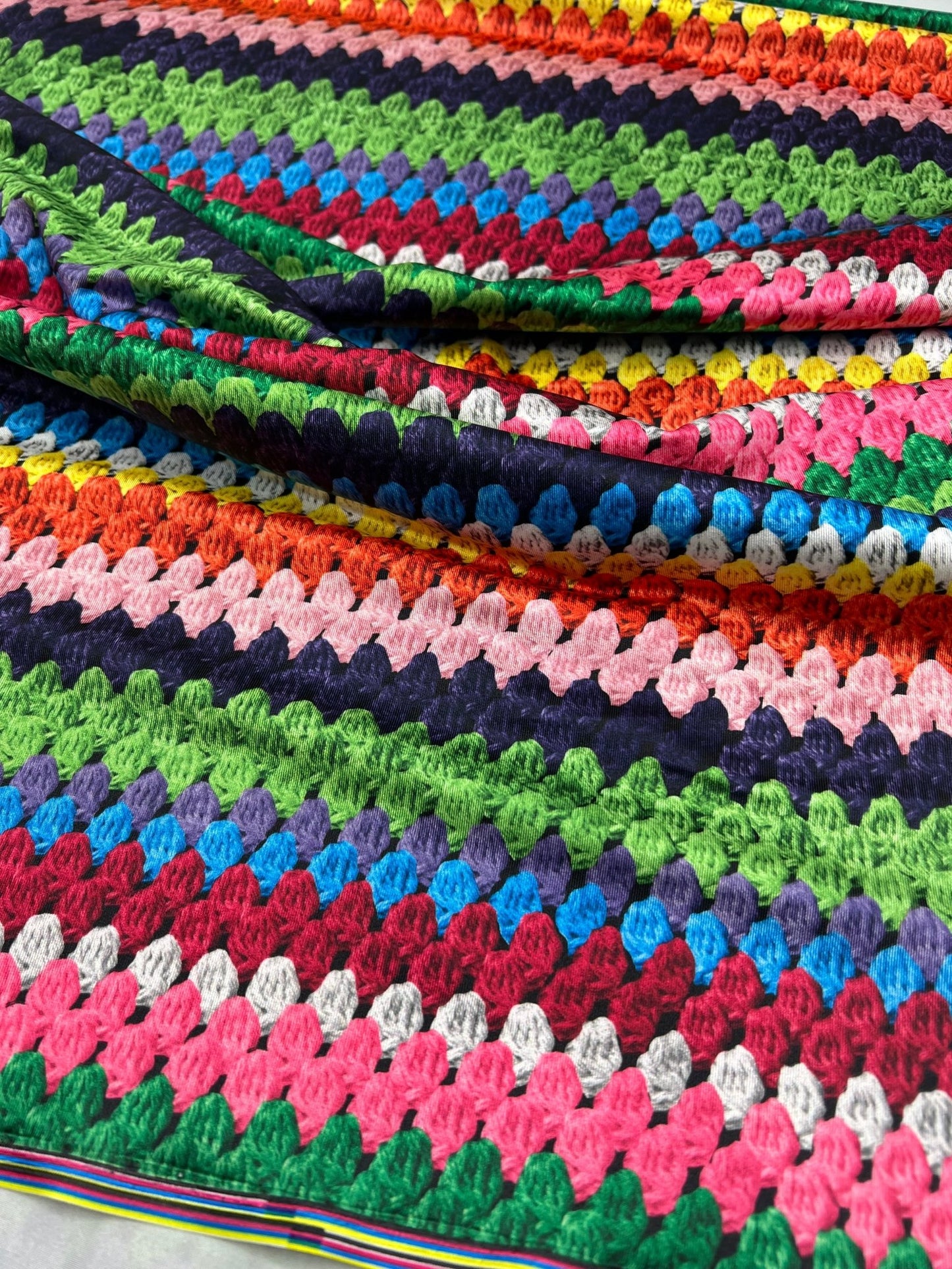 Crochet Printed Swimwear / Sportswear 4 Way Stretch Fabric - T9 Fabrics