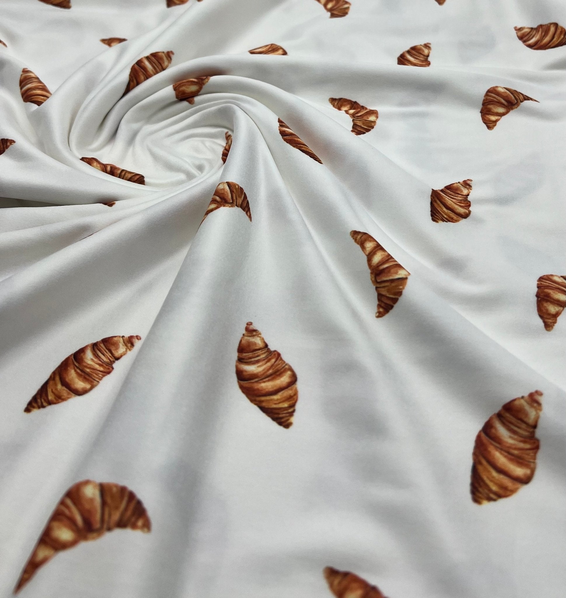 Croissant Super Soft Print Spun Poly Stretch Fabric - T9 Fabrics