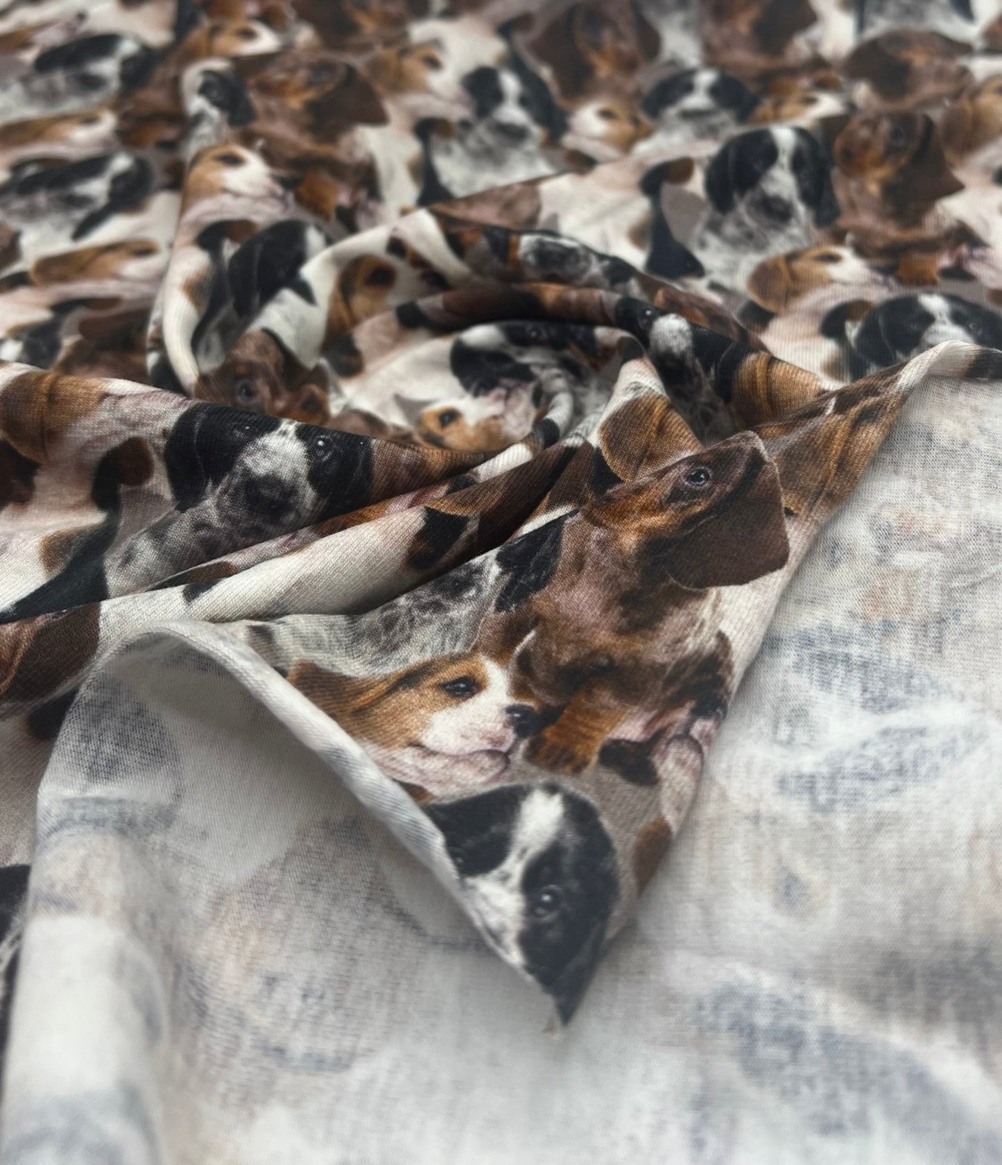 Cute Puppies Cotton Stretch Jersey 200 GSM 95/5 Lycra 4 Way Stretch - T9 Fabrics