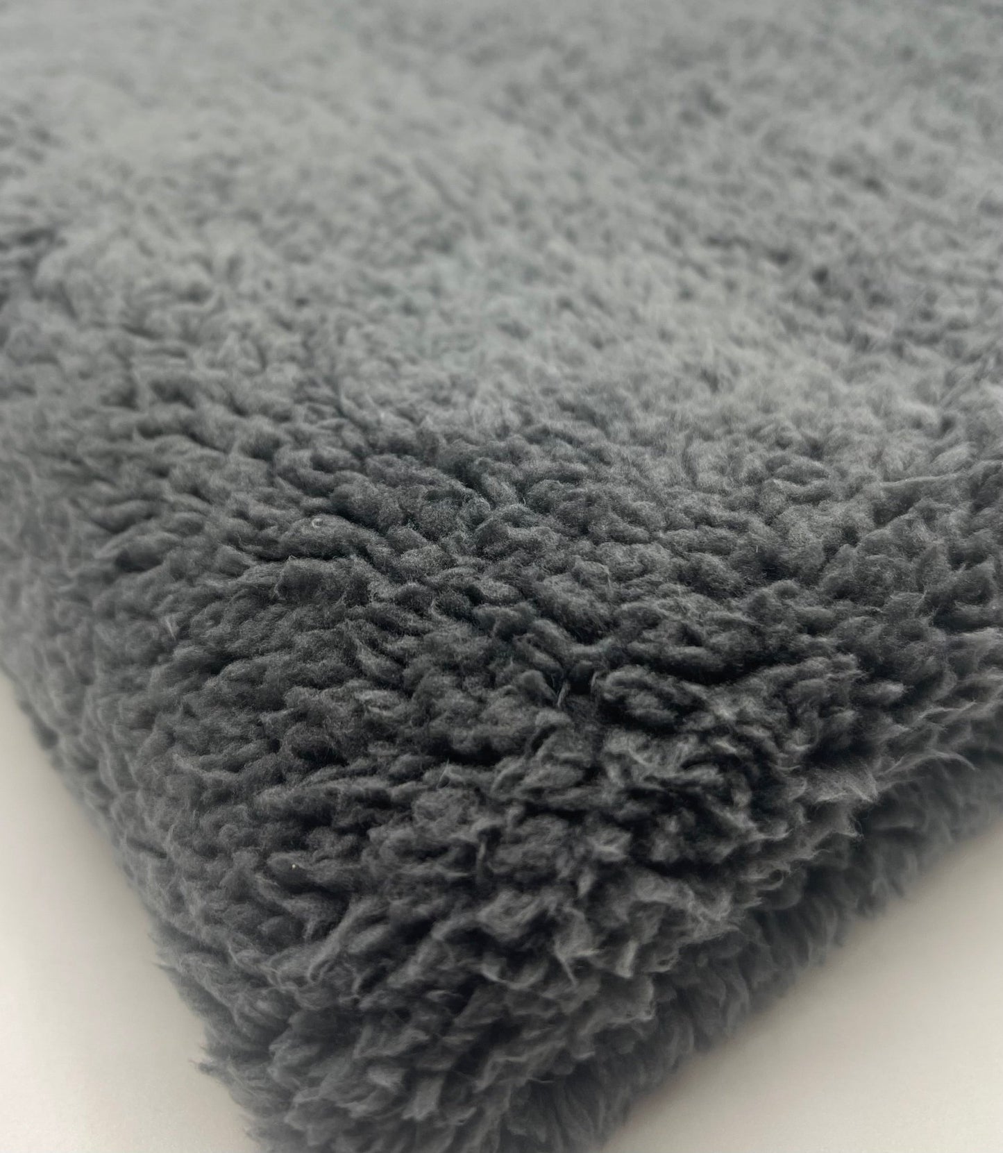 Dark Grey Sherpa Fleece Fluffy Borg Faux Fur Fabric - T9 Fabrics