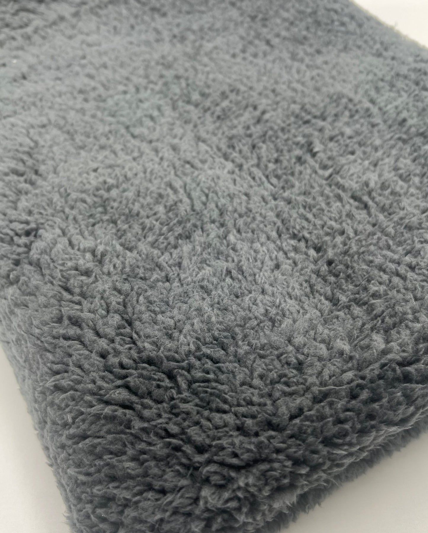 Dark Grey Sherpa Fleece Fluffy Borg Faux Fur Fabric - T9 Fabrics
