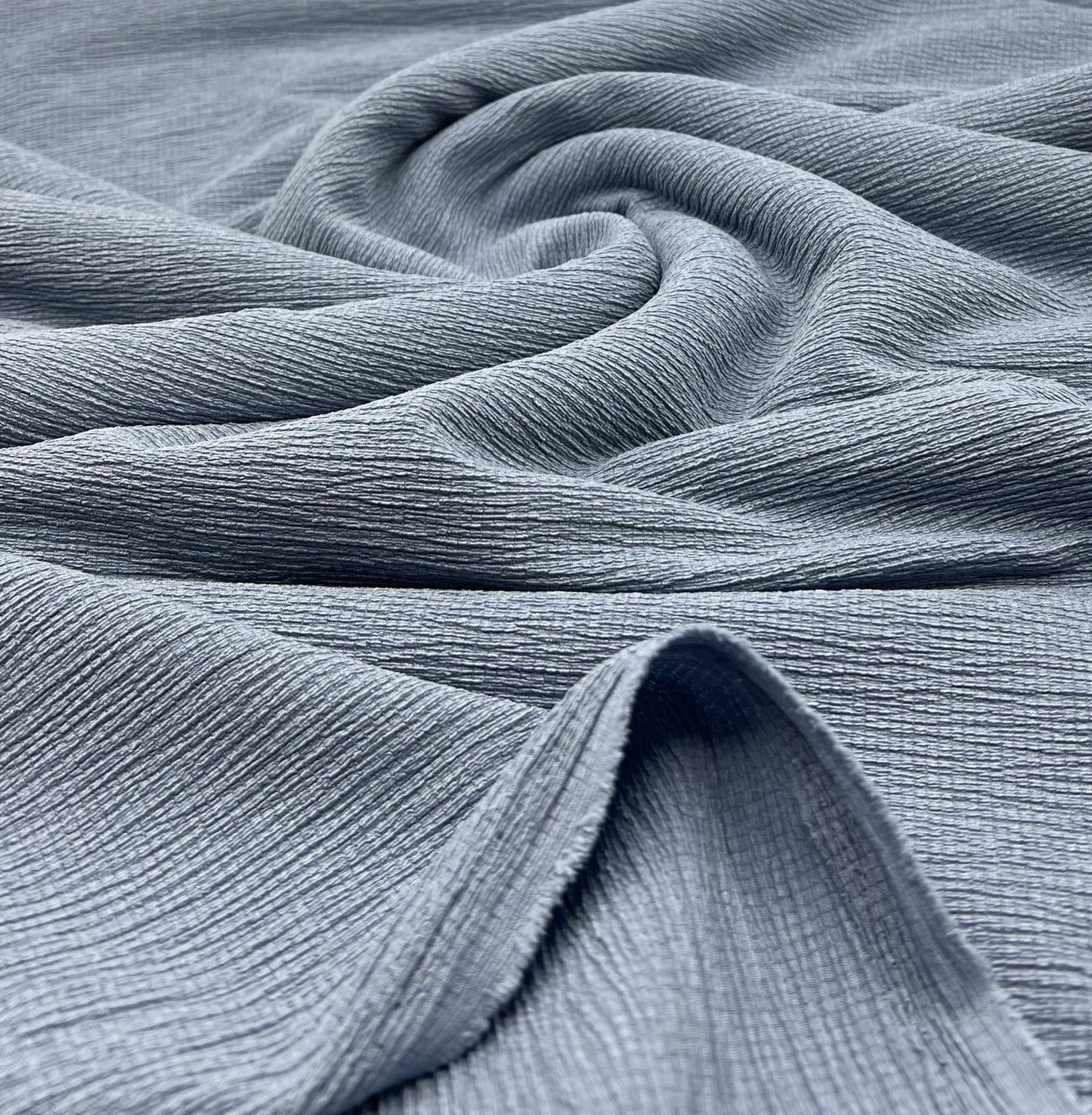 Denim Blue Textured Tree Bark Stretch Dress Craft Fabric - T9 Fabrics