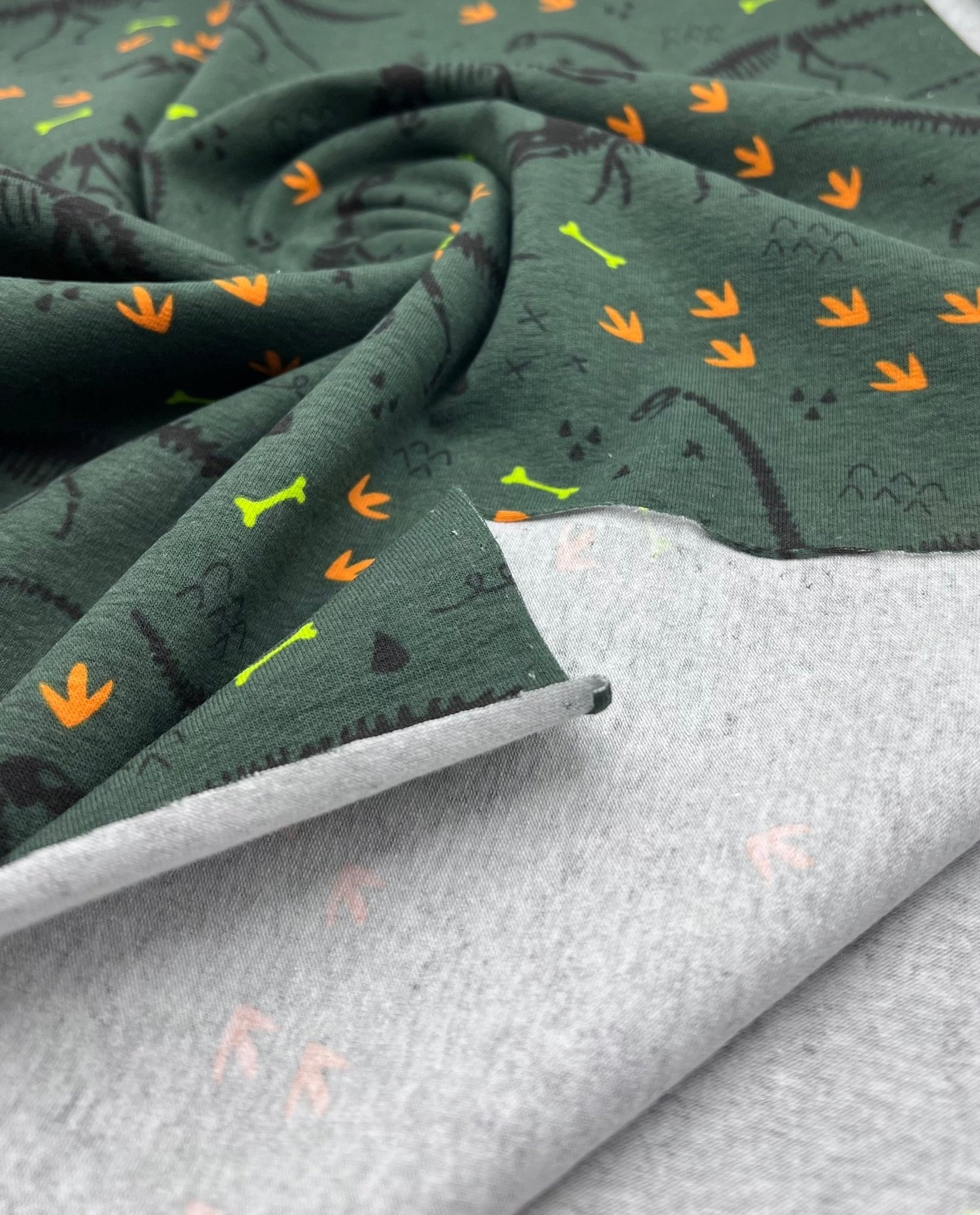 Dinosaur Skeleton Cotton Stretch Jersey 200 GSM 95/5 Lycra 4 Way Stretch - T9 Fabrics