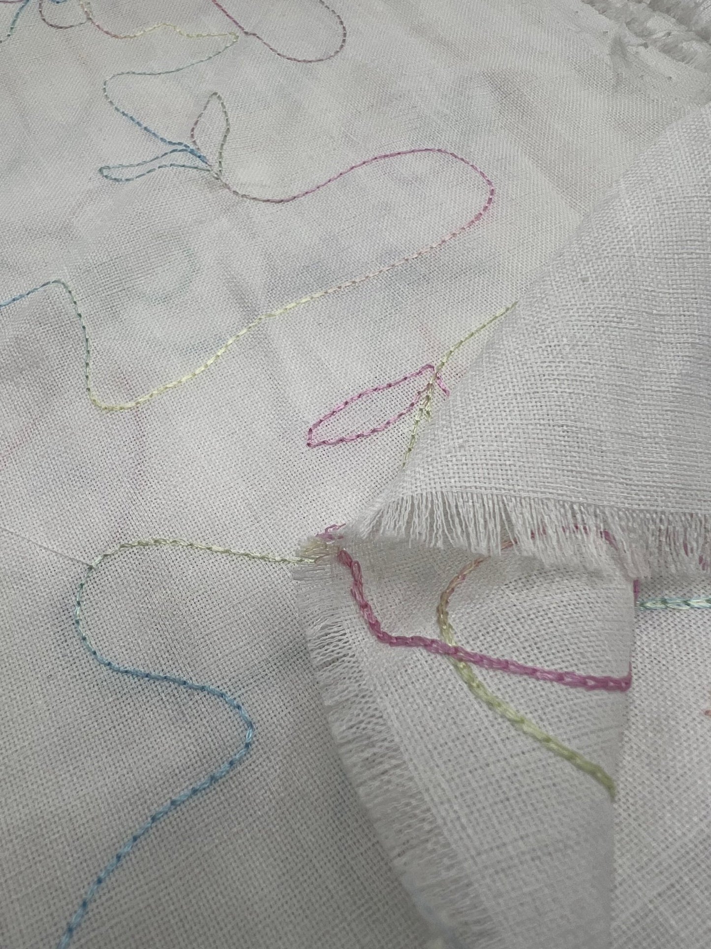 Embroidered Floral Multi Thread Non Stretch Woven Fabric - T9 Fabrics