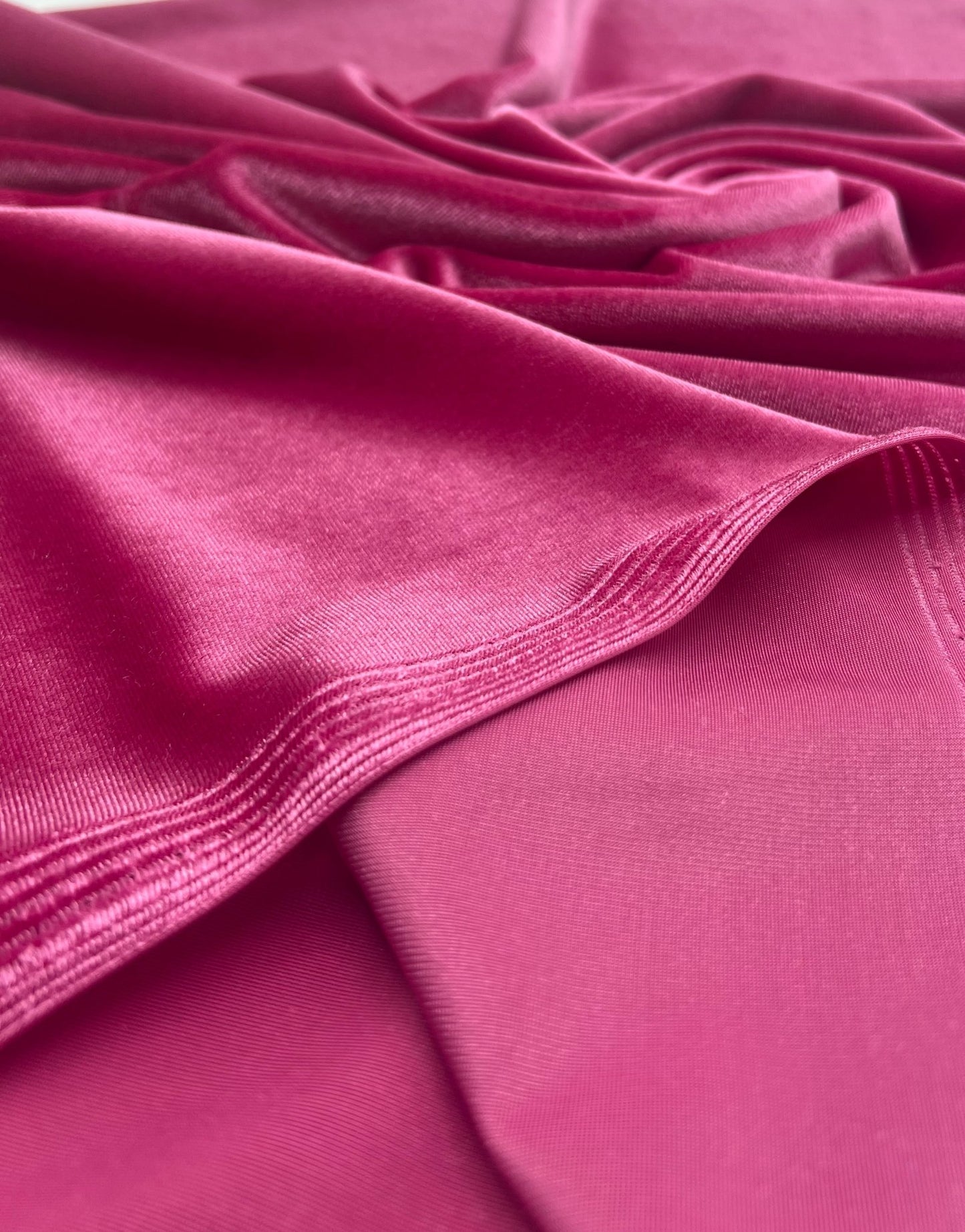 Flo Pink Plain Velour Spandex Stretch Fabric - T9 Fabrics