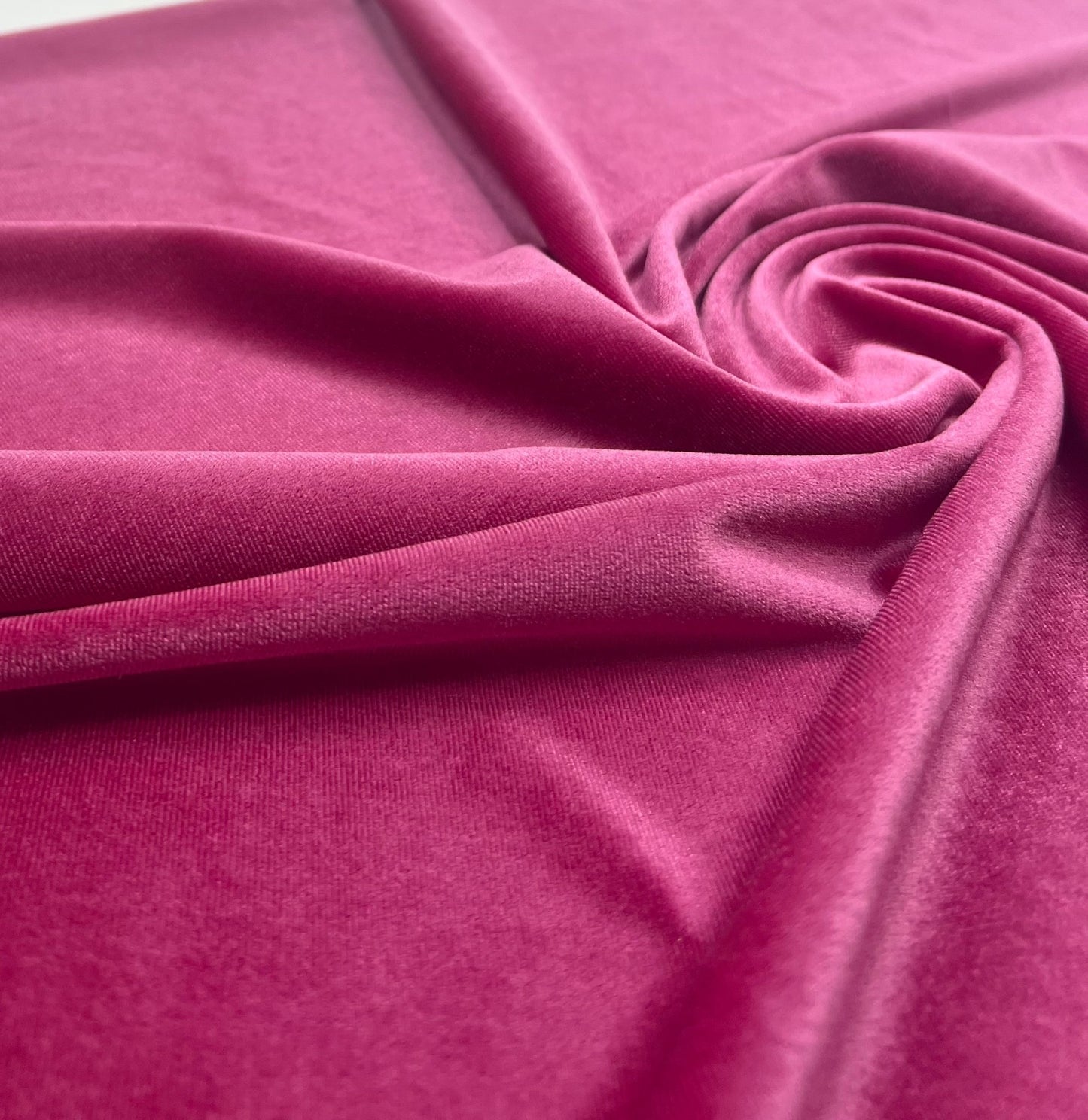 Flo Pink Plain Velour Spandex Stretch Fabric - T9 Fabrics