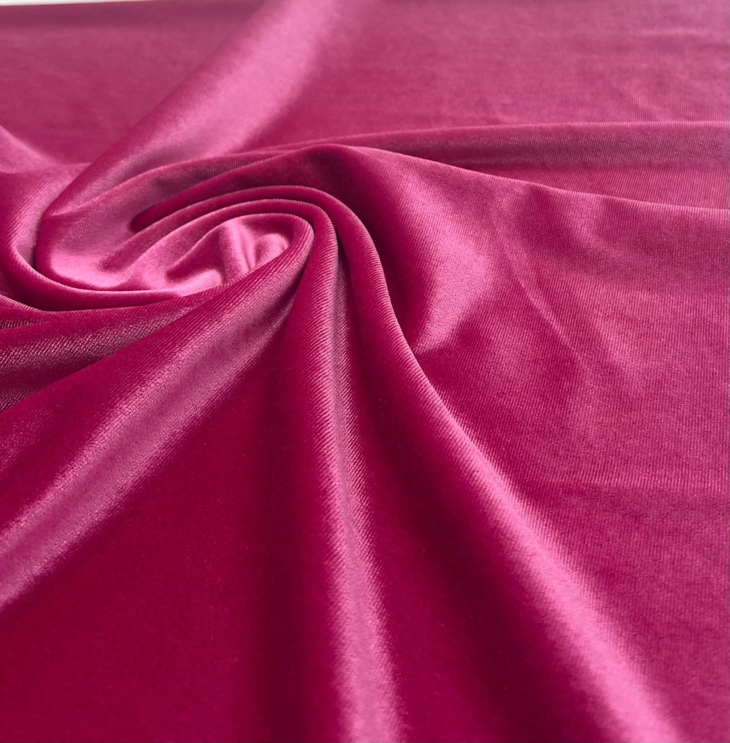 Flo Pink Plain Velour Spandex Stretch Fabric - T9 Fabrics