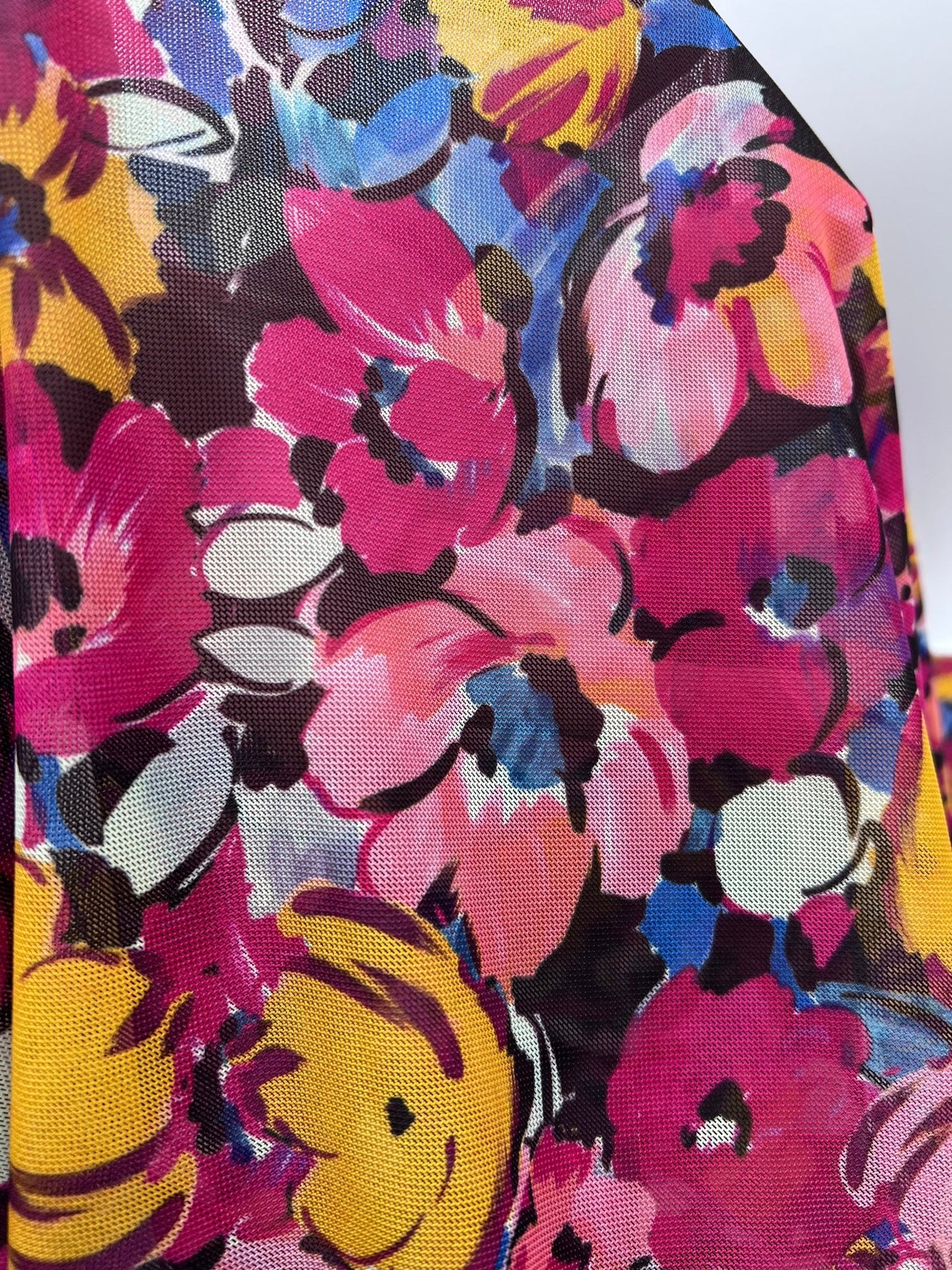 Floral Mesh Fabric Stretch - T9 Fabrics