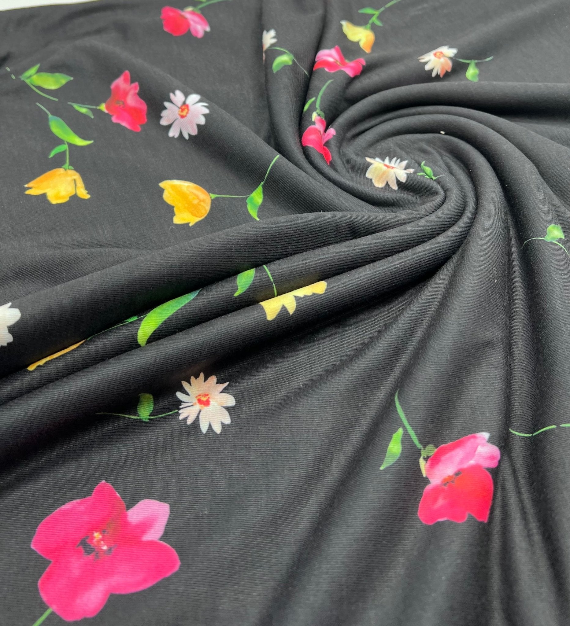 Floral Multi Print Viscose Elastane 4 Way Stretch Fabric - T9 Fabrics