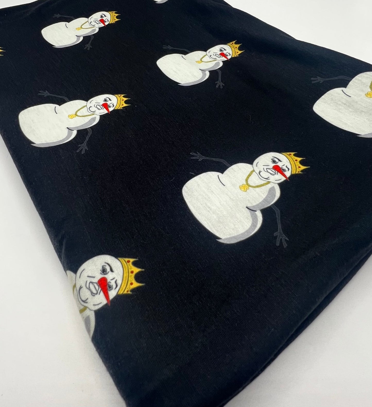 Gangster Snowman Print Soft Spun Poly Stretch Fabric - T9 Fabrics