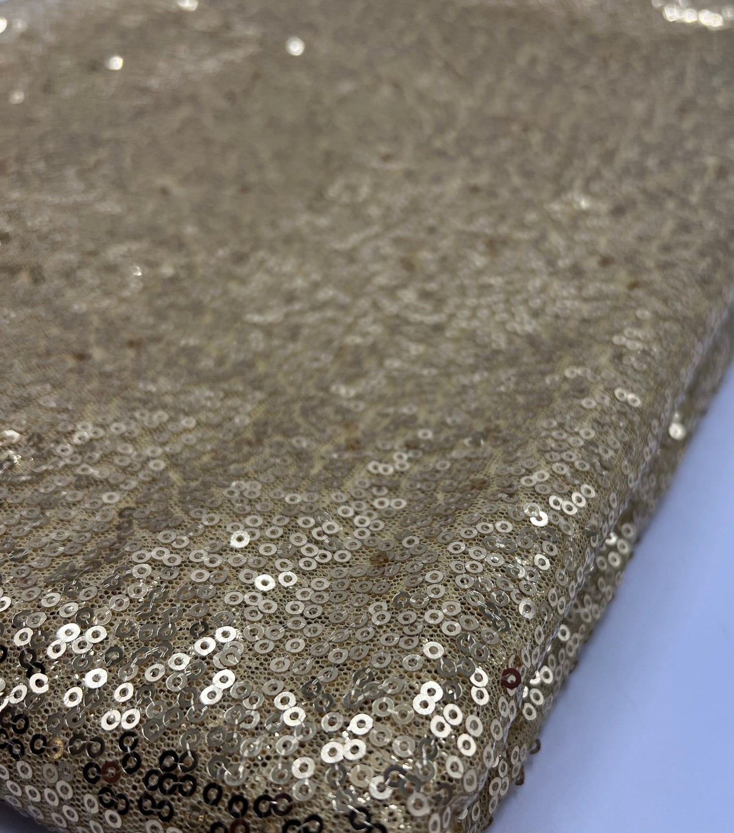 Gold On Yellow Sequin Detail Non Stretch Fabric - T9 Fabrics