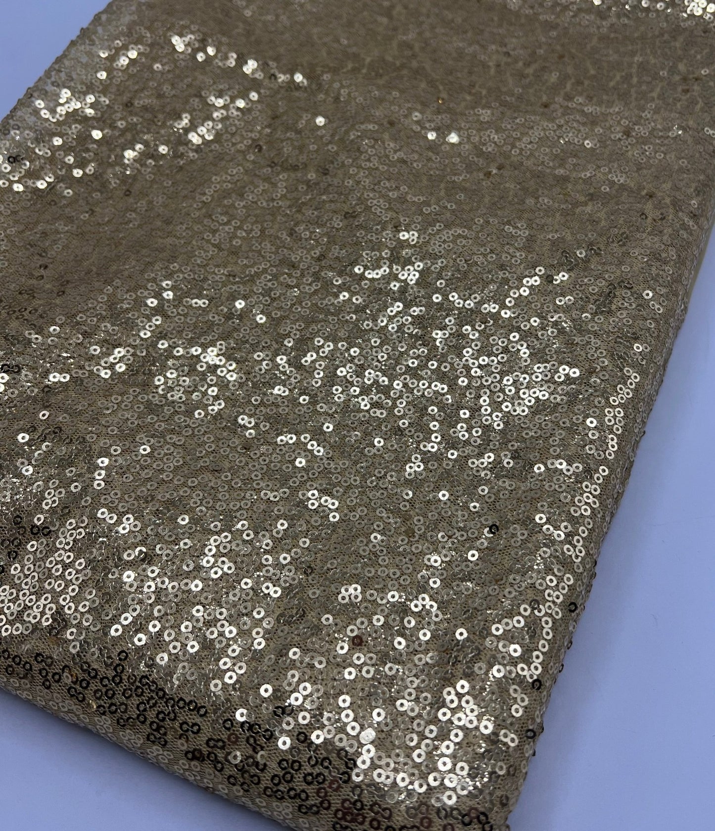 Gold On Yellow Sequin Detail Non Stretch Fabric - T9 Fabrics