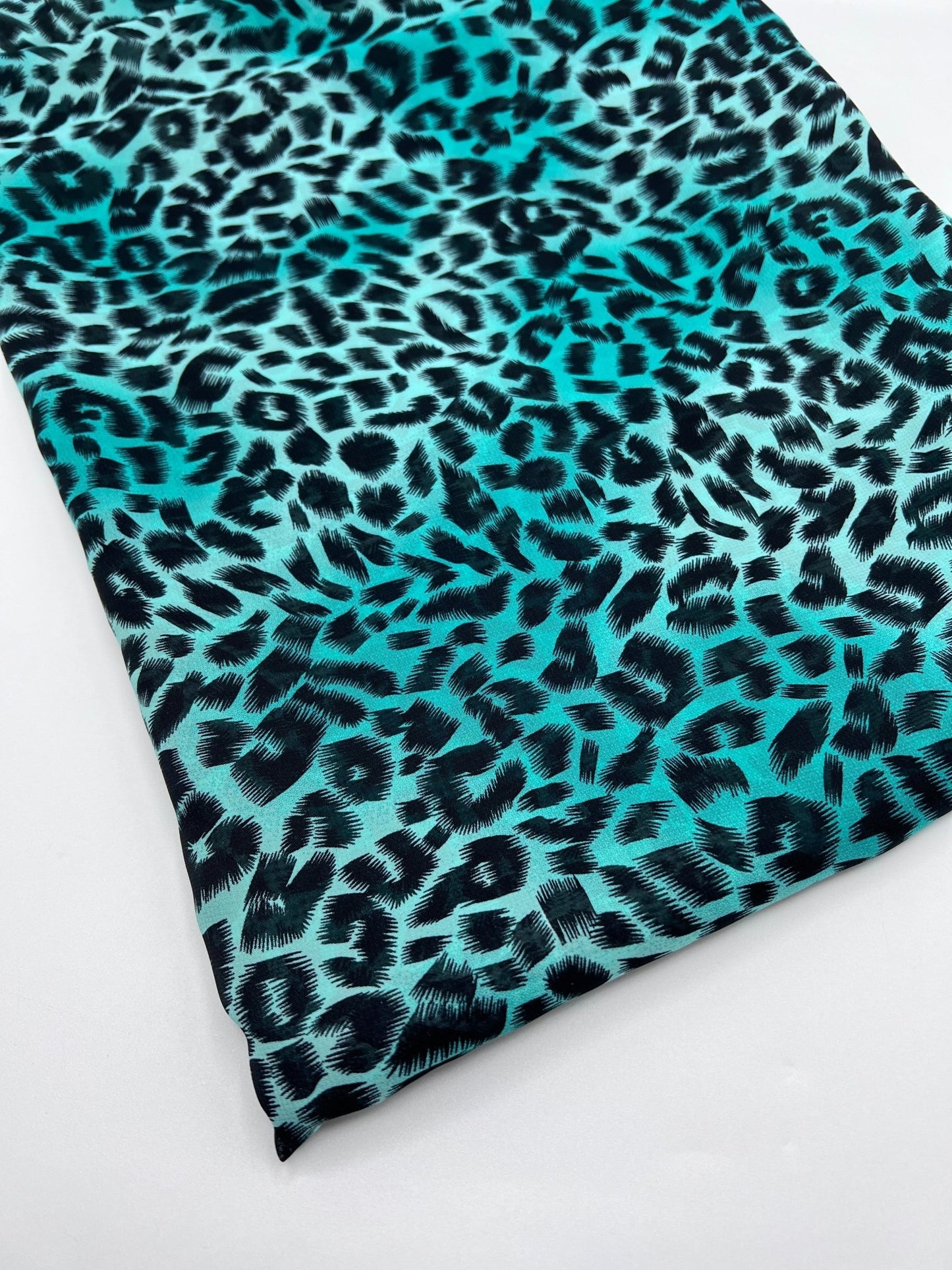 Green Animal Print Non Stretch Chiffon Fabric - T9 Fabrics