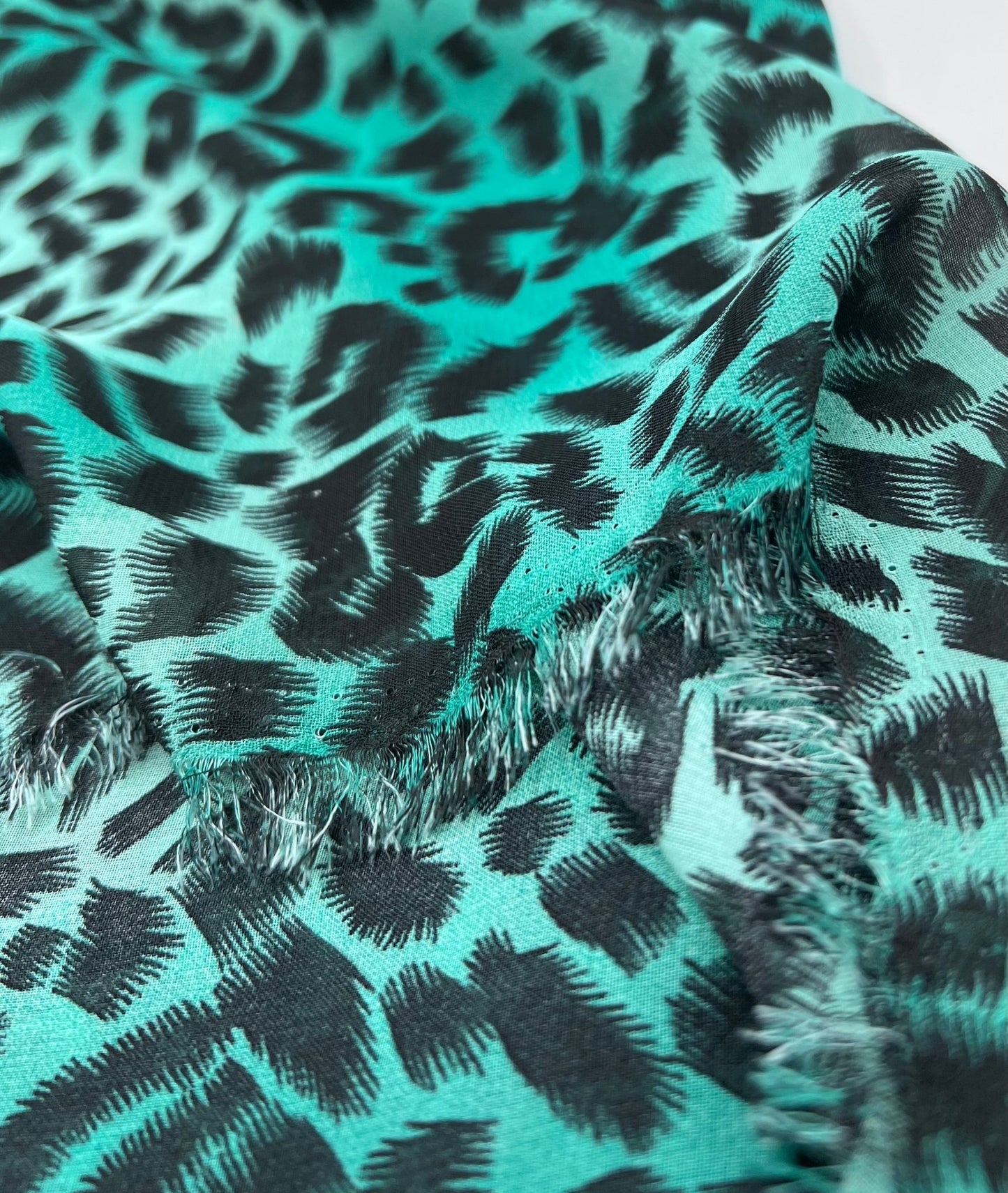Green Animal Print Non Stretch Chiffon Fabric - T9 Fabrics