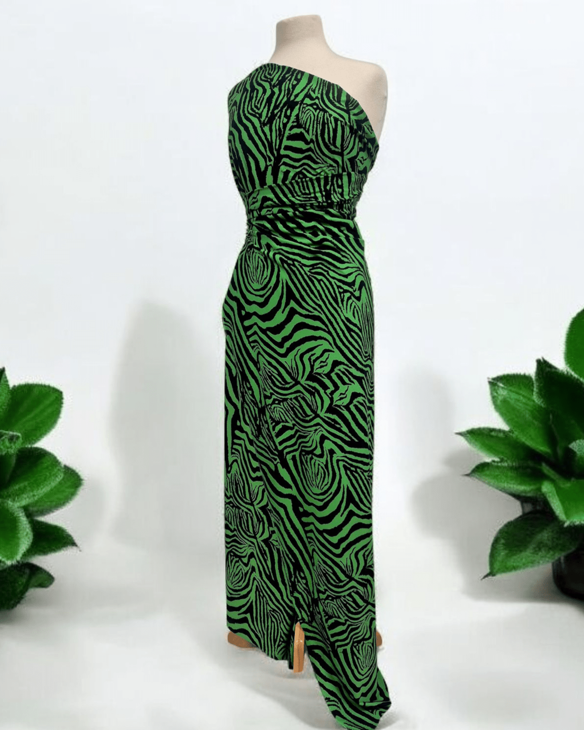 Green Black Animal Print ITY Fabric 4 Way Stretch - T9 Fabrics