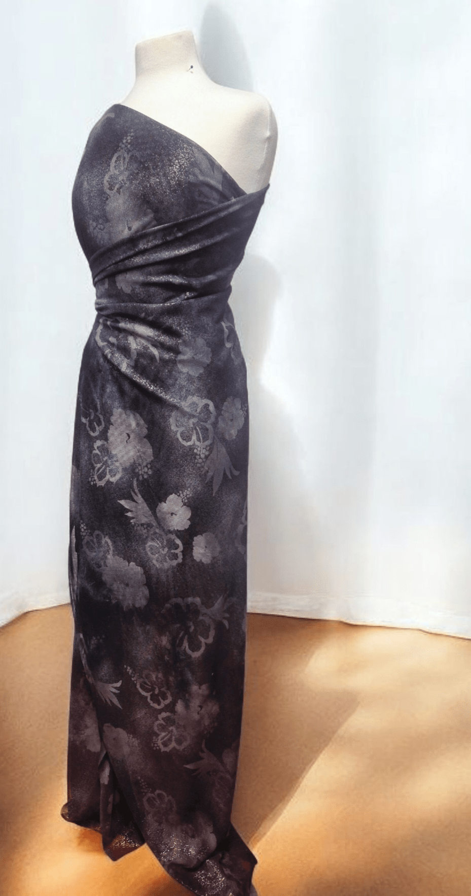 Grey Black Gold Glitter Mesh Fabric Stretch - T9 Fabrics