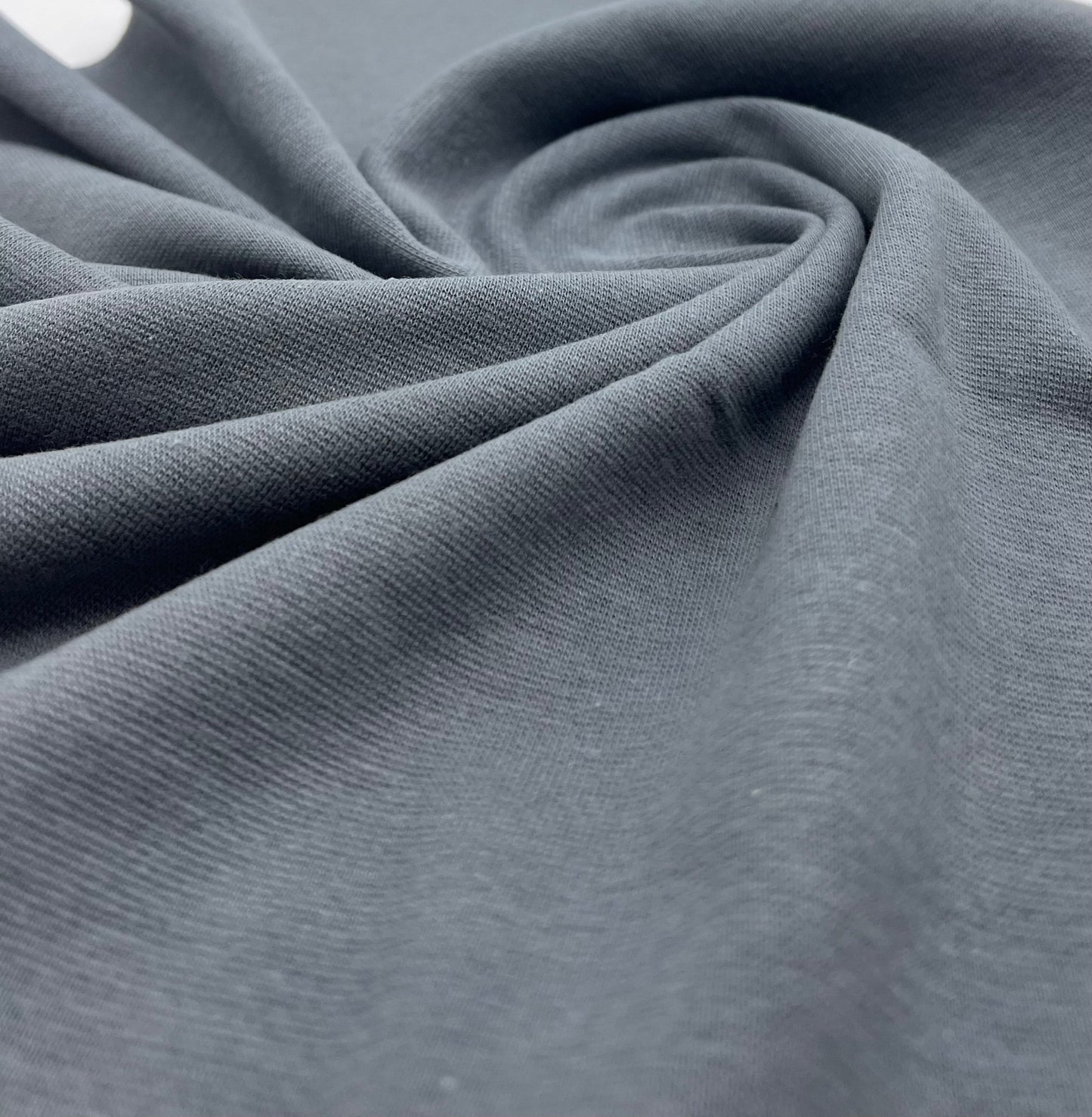 Grey Jersey Cuffing Ribbing Fabric 270 GSM Cotton Knit 70cm Wide - T9 Fabrics
