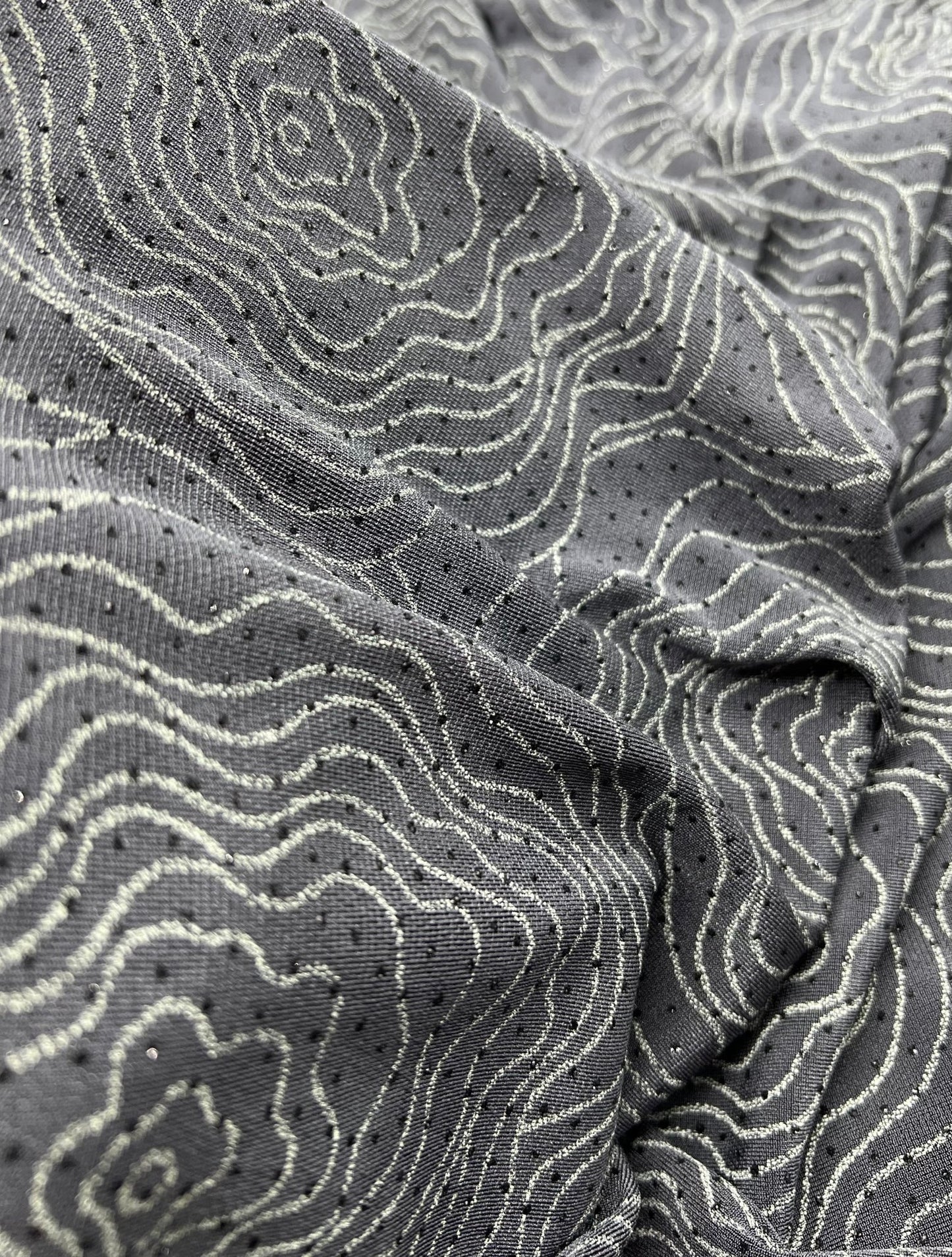 Grey Patterned Glitter Sequin 4 Way Stretch Dress Craft Fabric - T9 Fabrics