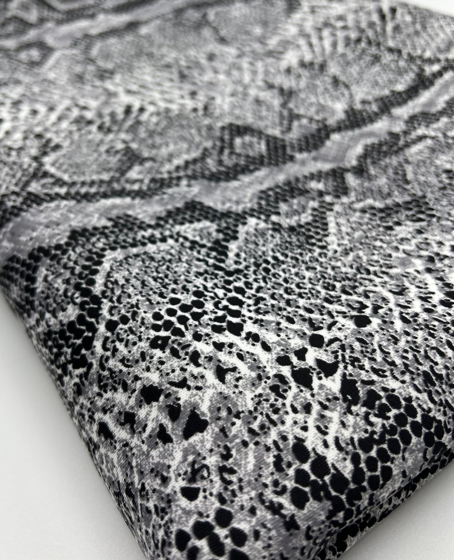 Grey Snake Printed Plain Scuba 4 Way Stretch Jersey Fabric - T9 Fabrics