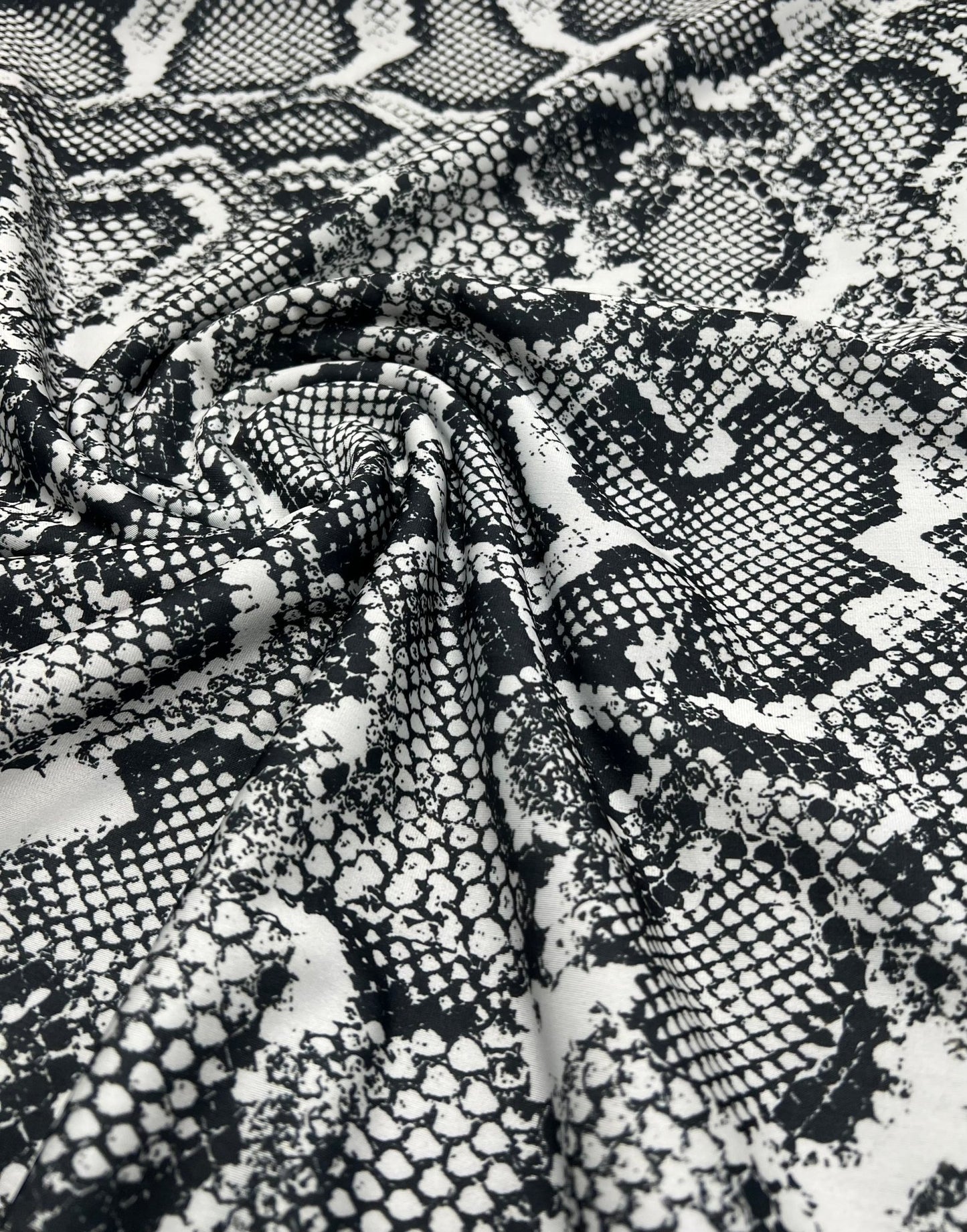Grey Snake Printed Swimwear / Sportswear 4 Way Stretch Fabric - T9 Fabrics