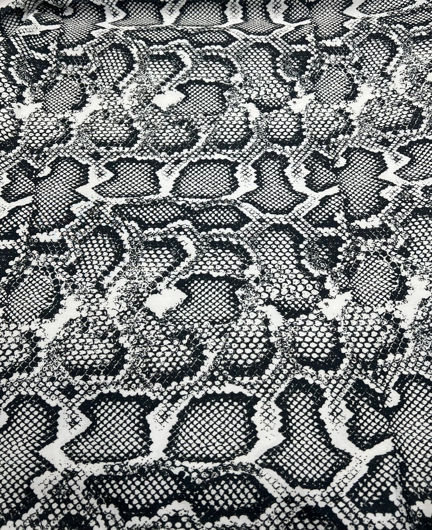 Grey Snake Printed Swimwear / Sportswear 4 Way Stretch Fabric - T9 Fabrics