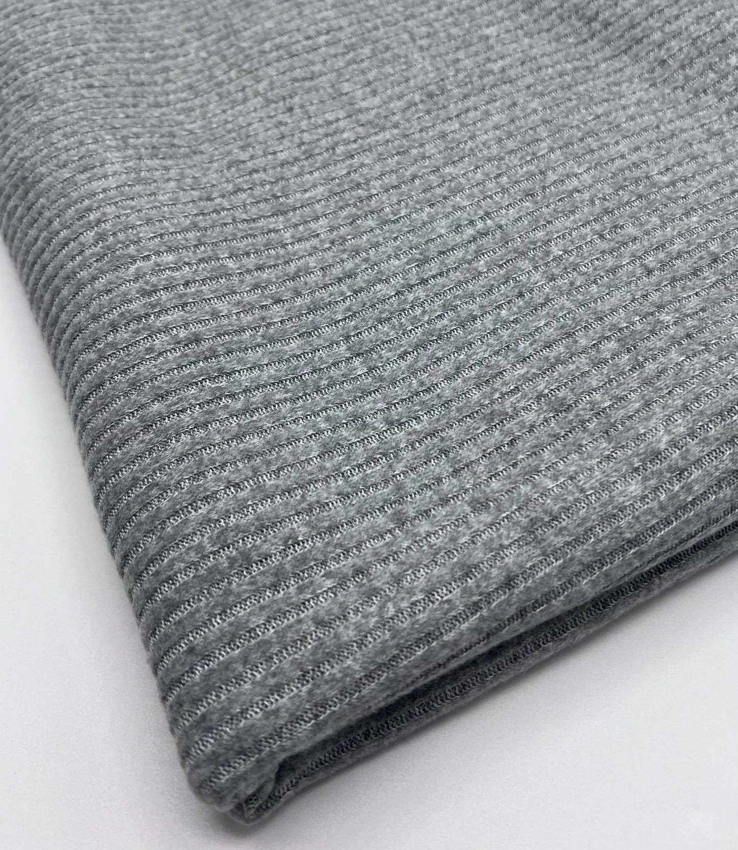 Grey Soft Cosy Wide Rib Stretch Fabric - T9 Fabrics