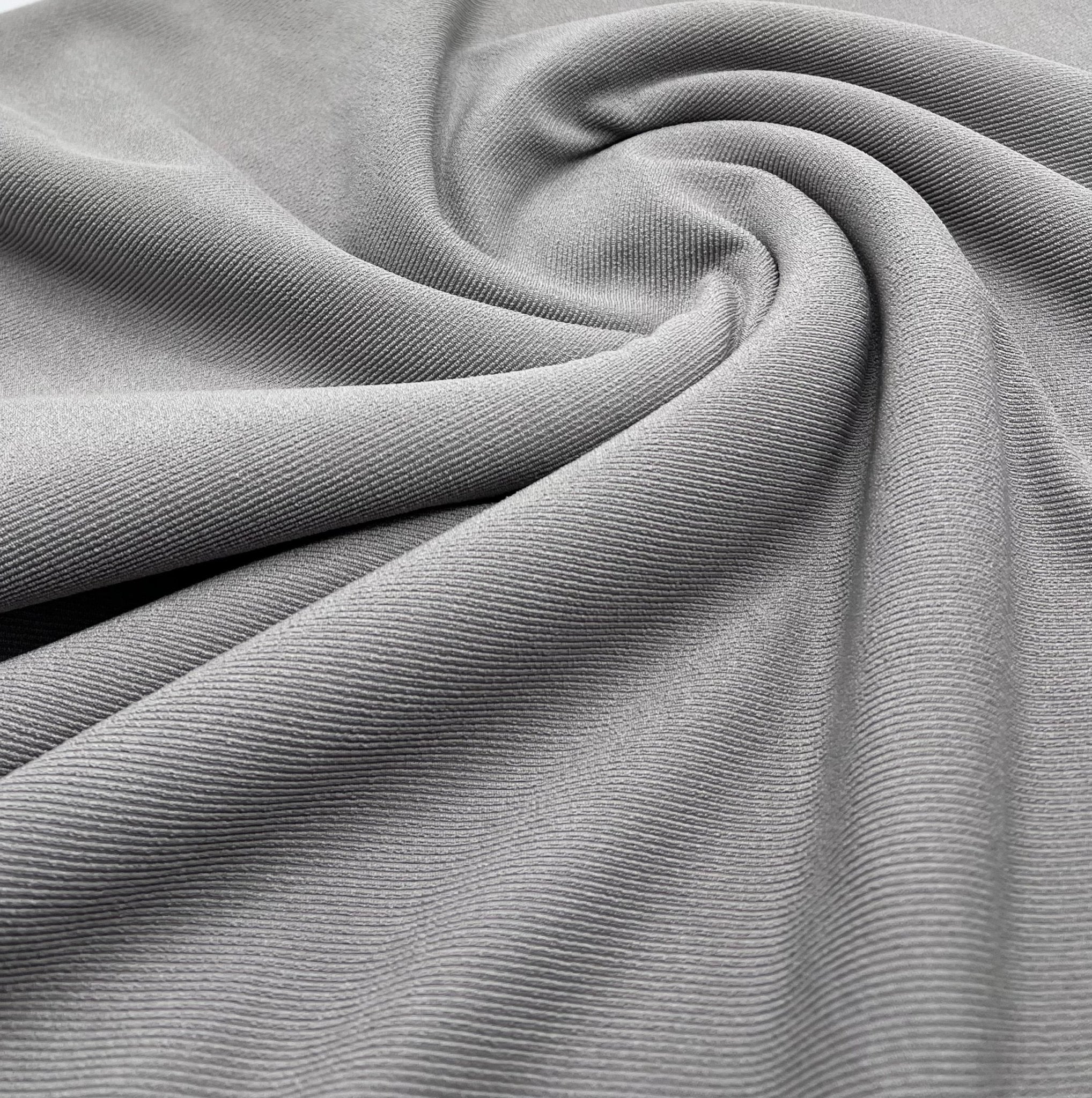 Grey Thick Fine Rib Stretch Fabric - T9 Fabrics