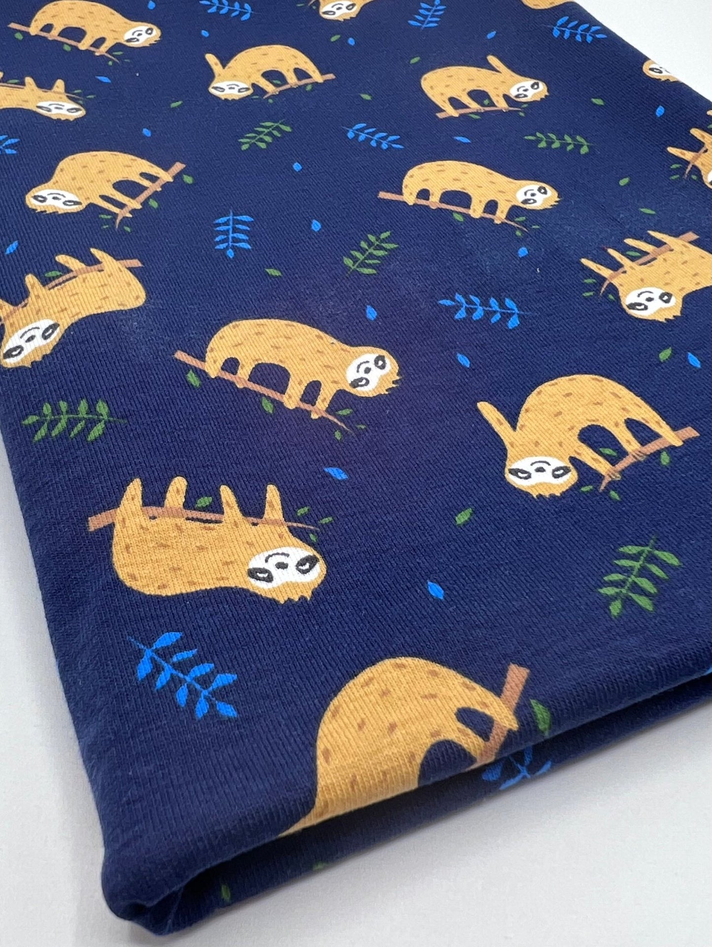 Hanging Sloth Cotton Stretch Jersey 200 GSM 95/5 Lycra 4 Way Stretch - T9 Fabrics