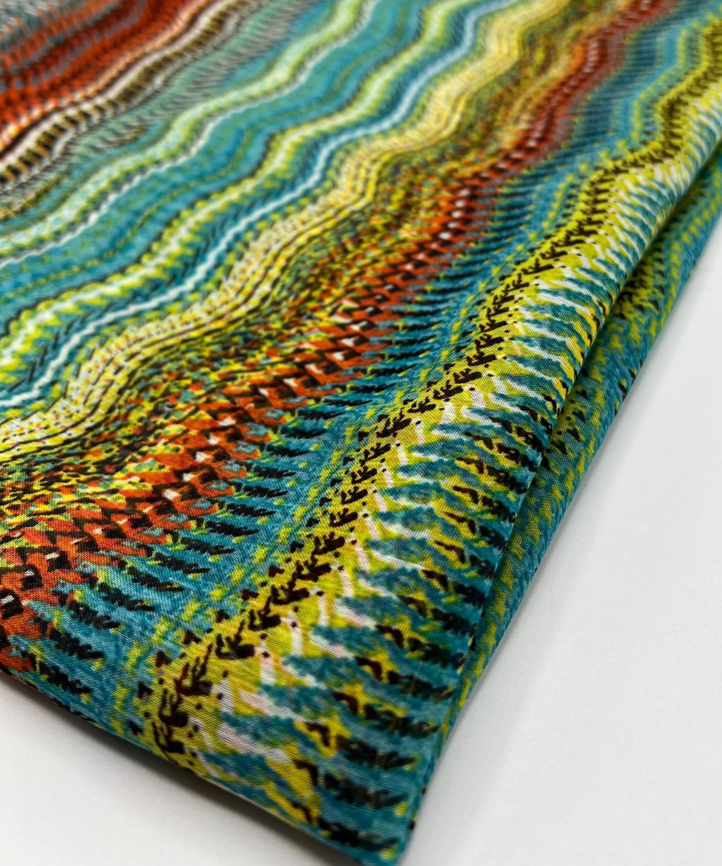 Horizontal Multi Swirl Printed Chiffon Dress Fabric - T9 Fabrics