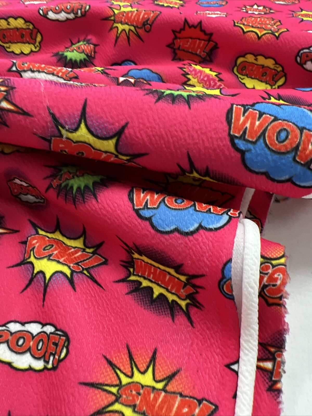 Hot Pink Comic Print Liverpool Stretch Fabric - T9 Fabrics