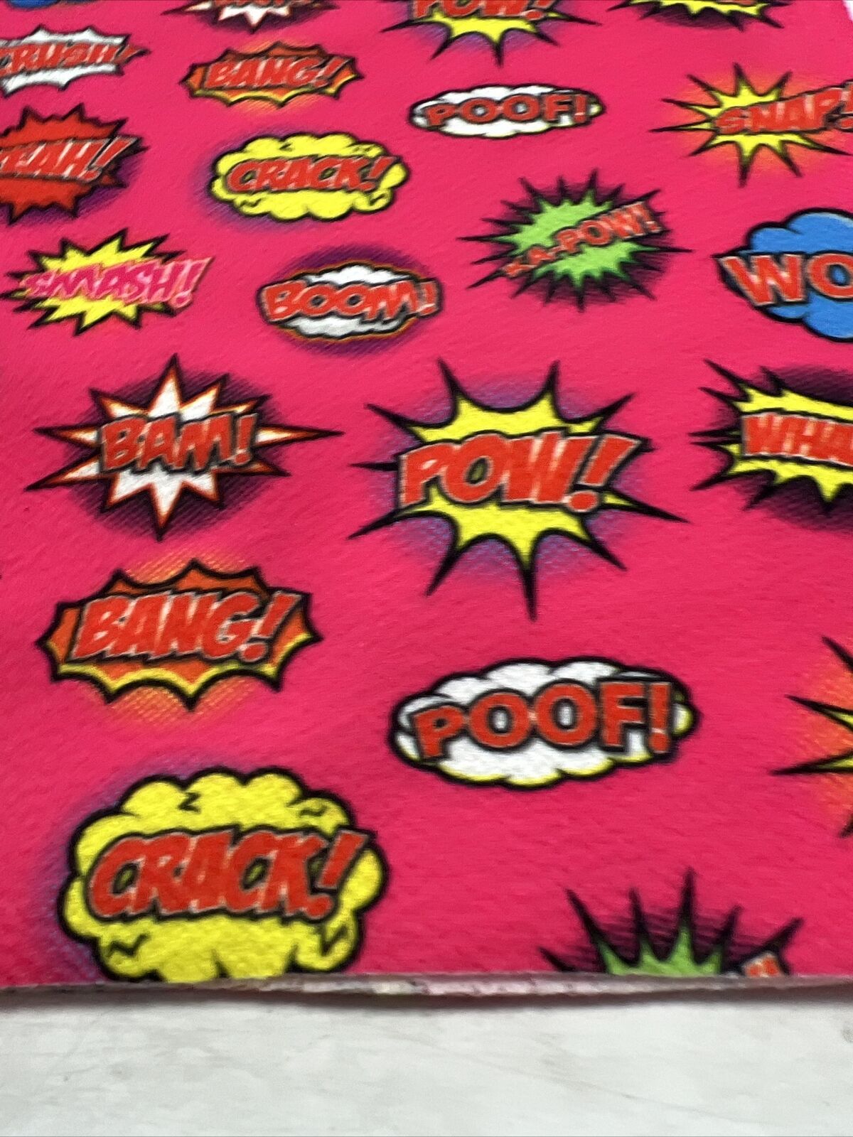 Hot Pink Comic Print Liverpool Stretch Fabric - T9 Fabrics