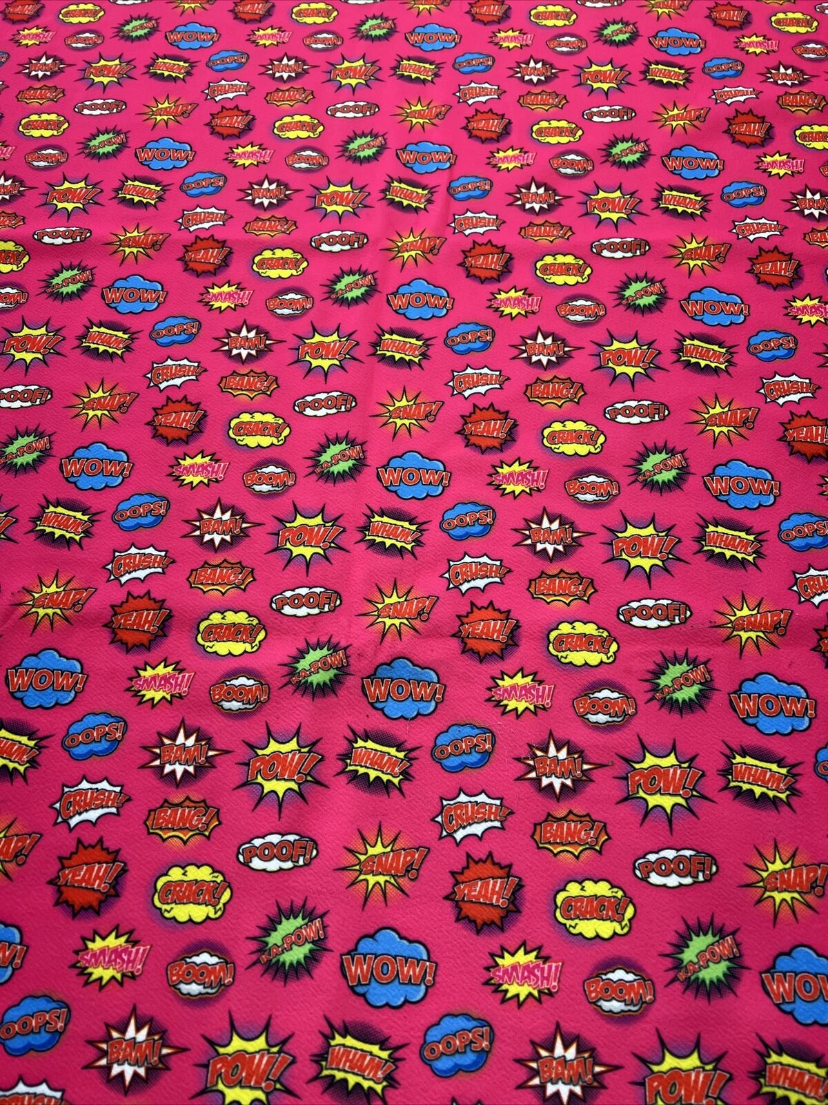 Hot Pink Comic Print Liverpool Stretch Fabric - T9 Fabrics