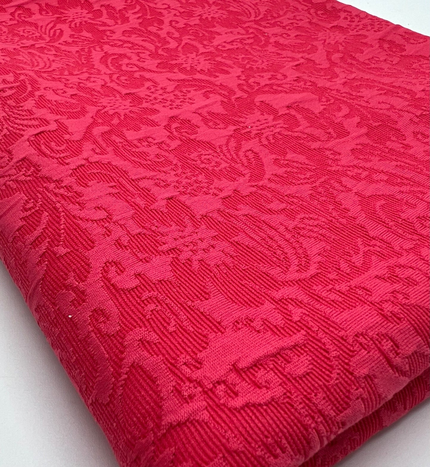 Hot Pink Textured Jacquard 2 Way Stretch Fabric - T9 Fabrics